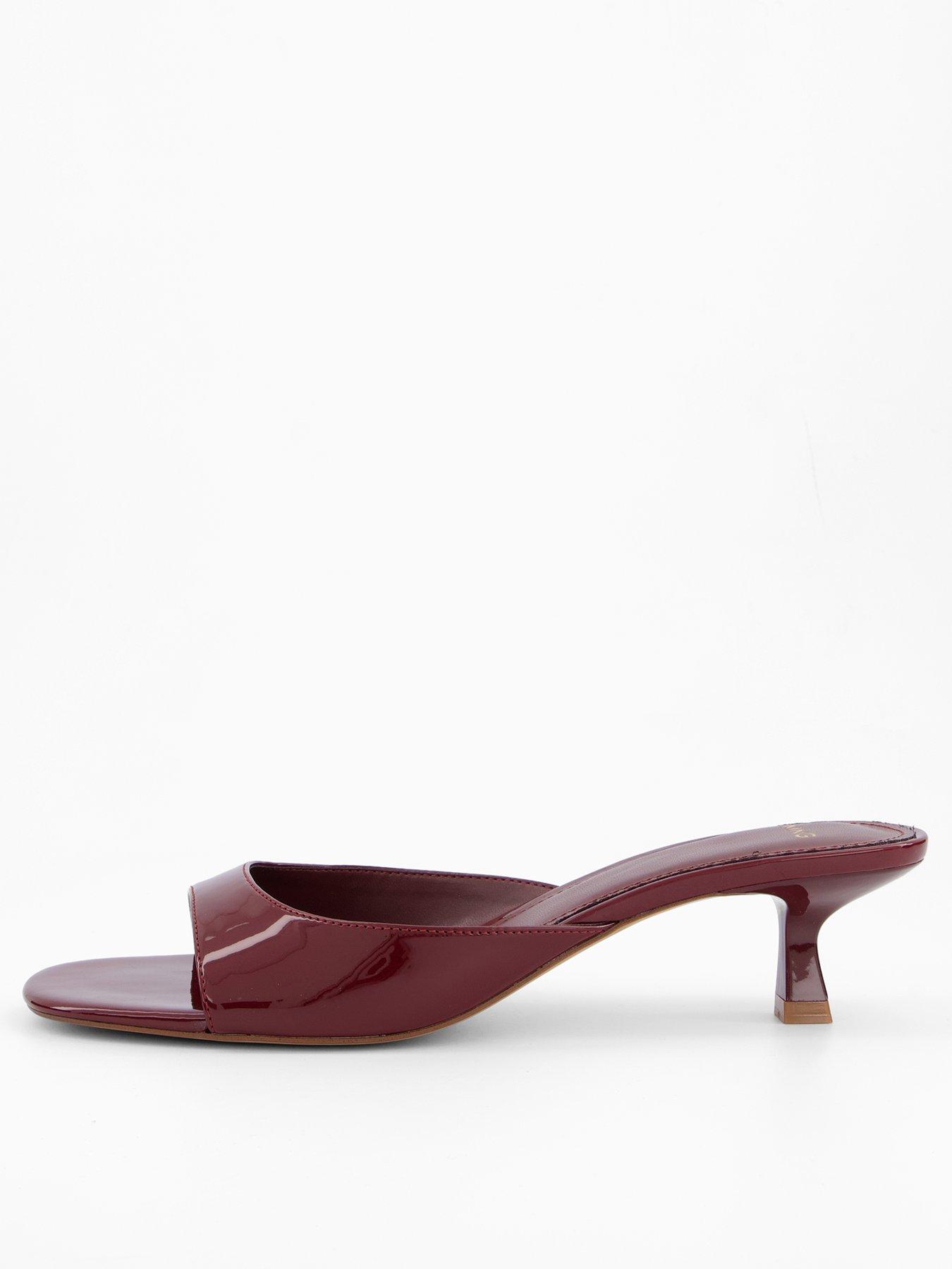 undefined Patent Leather Effect Heeled Sandal - Red
