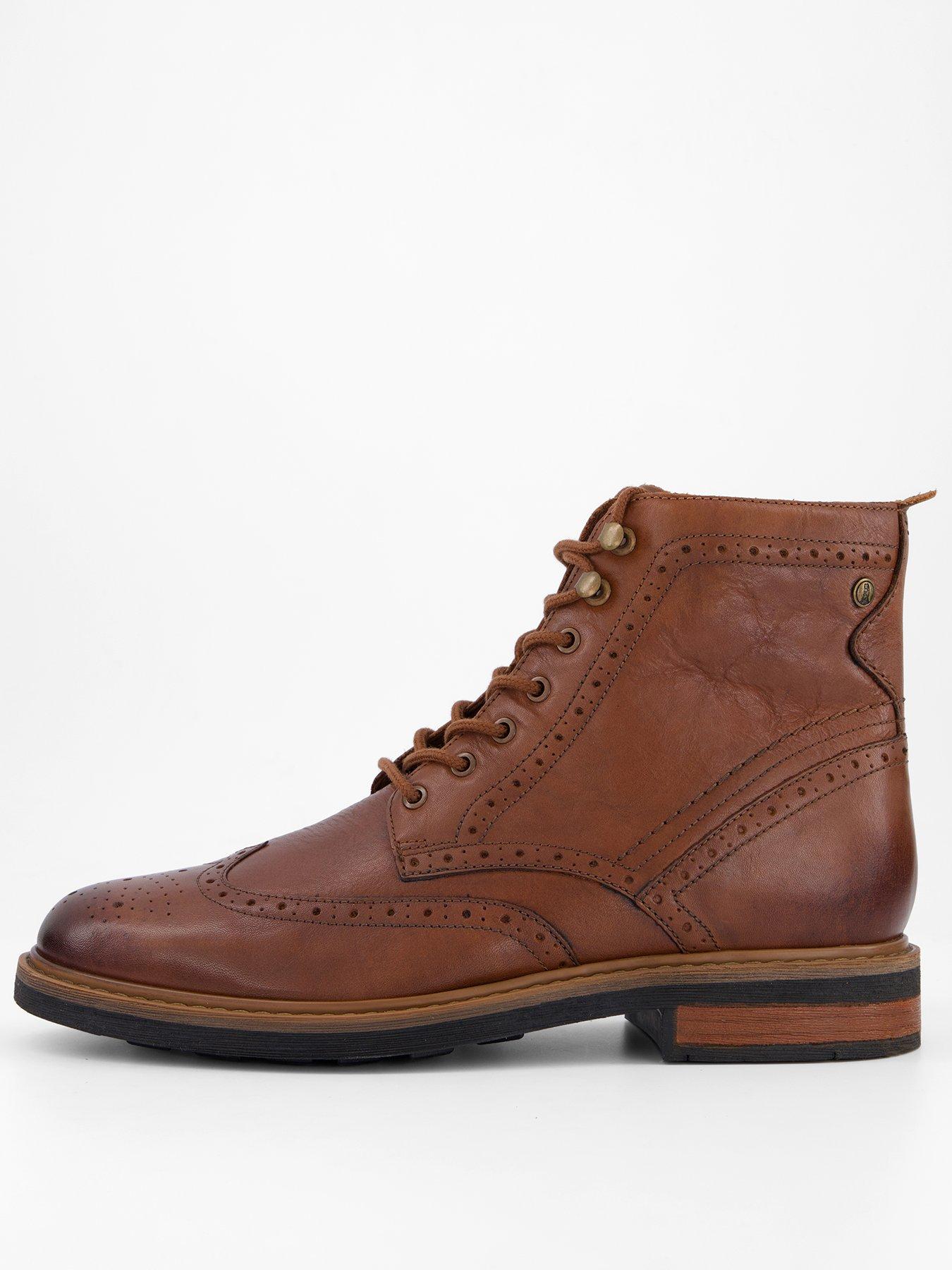 front image of clarks-newford-lace-up-ankle-boots-brown