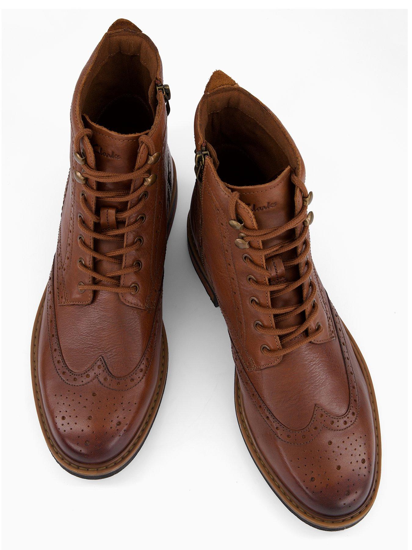  image of clarks-newford-lace-up-ankle-boots-brown