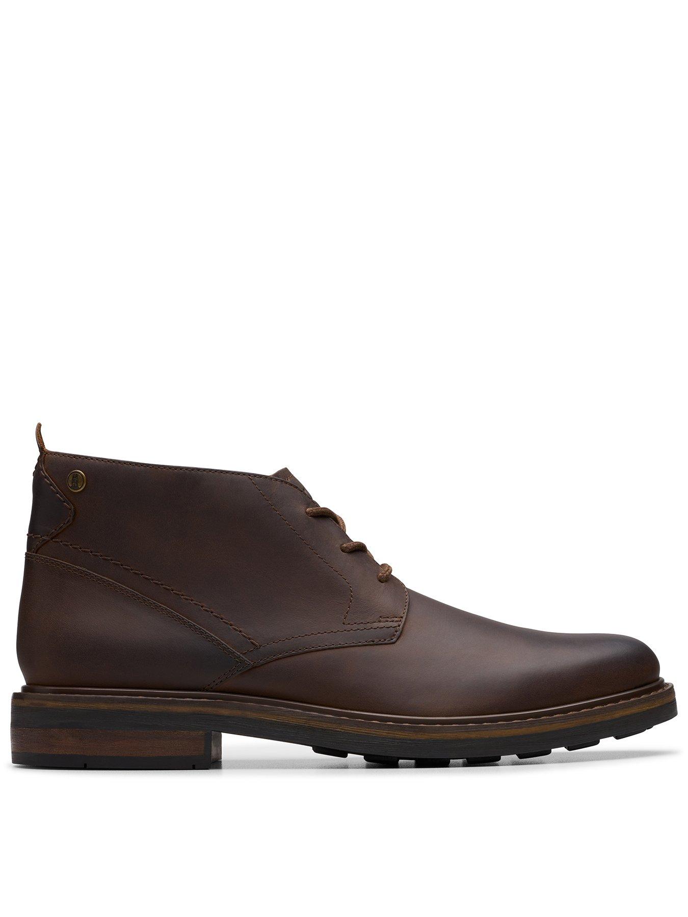 Clarks Newford Mid Lace Up Ankle Boots - Dark Brown