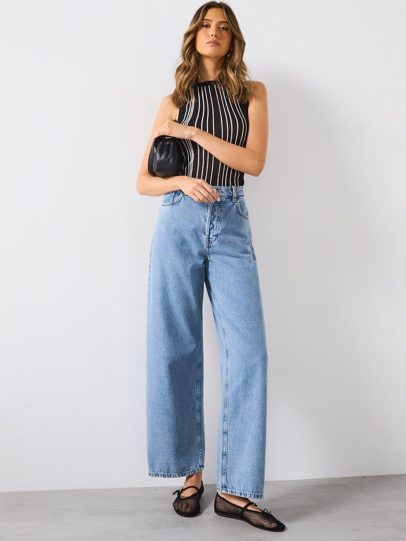  image of mango-striped-halter-knit-top-black