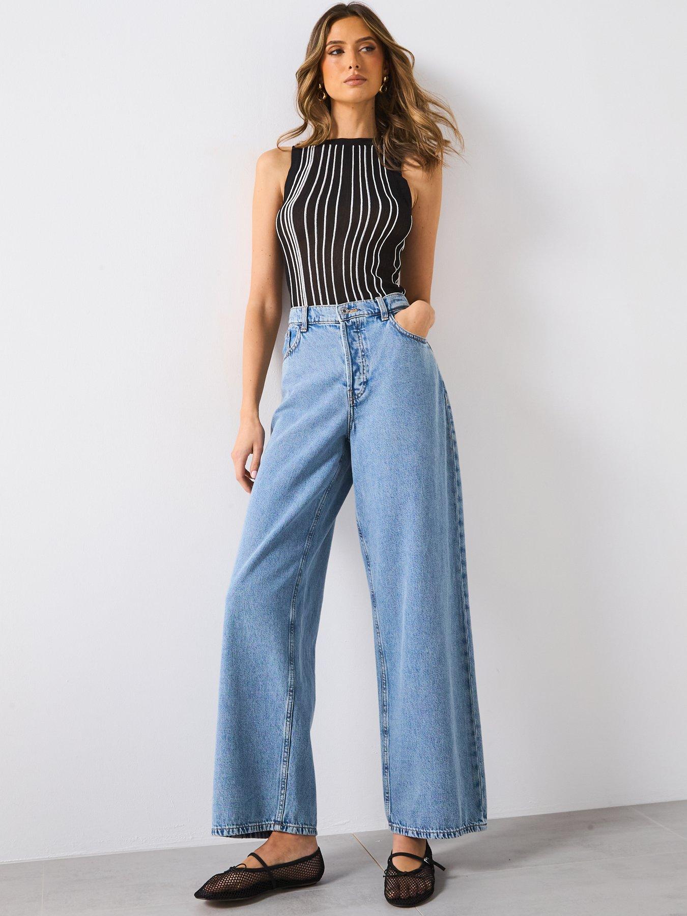  image of mango-striped-halter-knit-top-black
