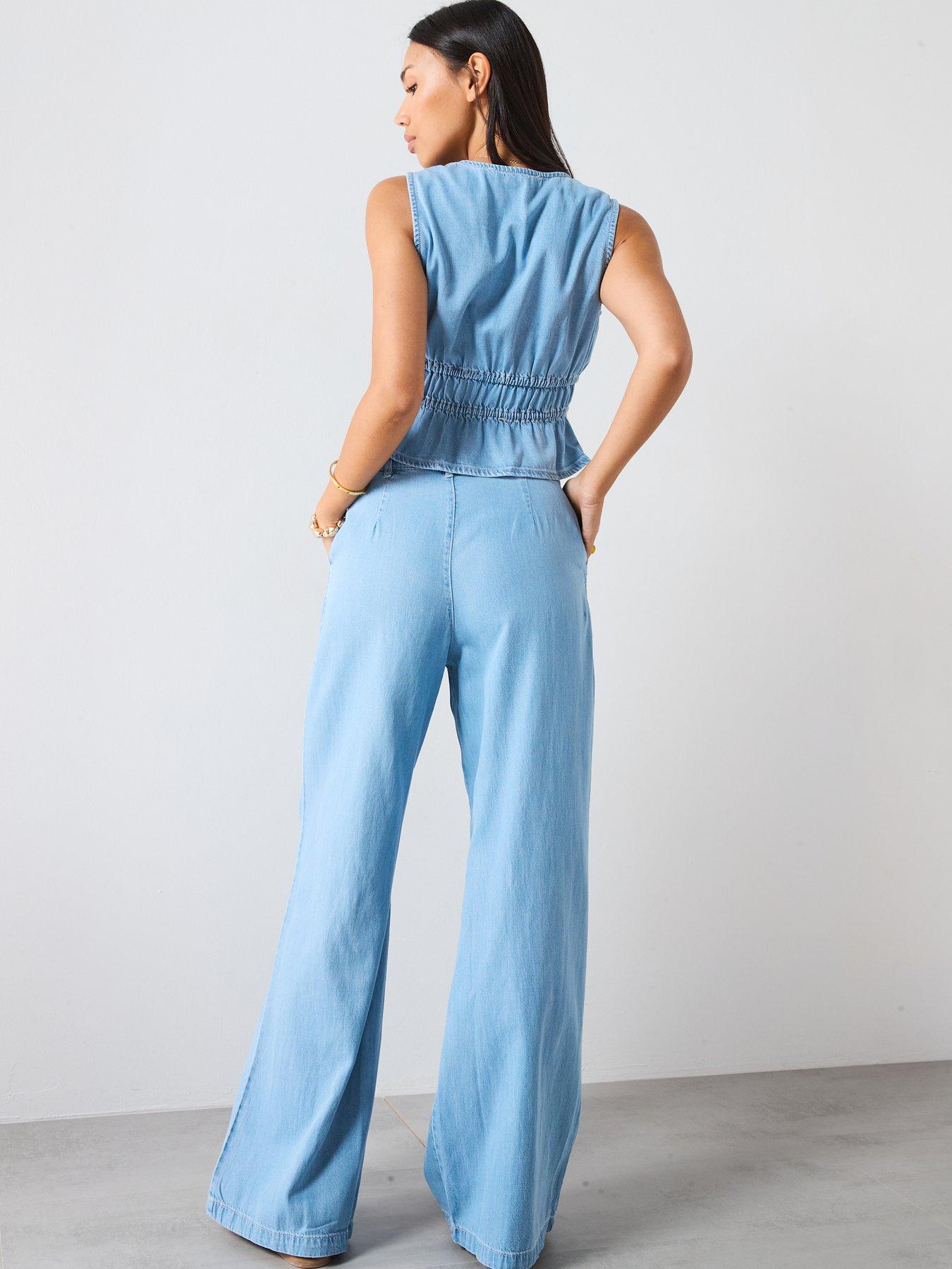 stillFront image of mango-soft-denim-wide-leg-jeans--blue