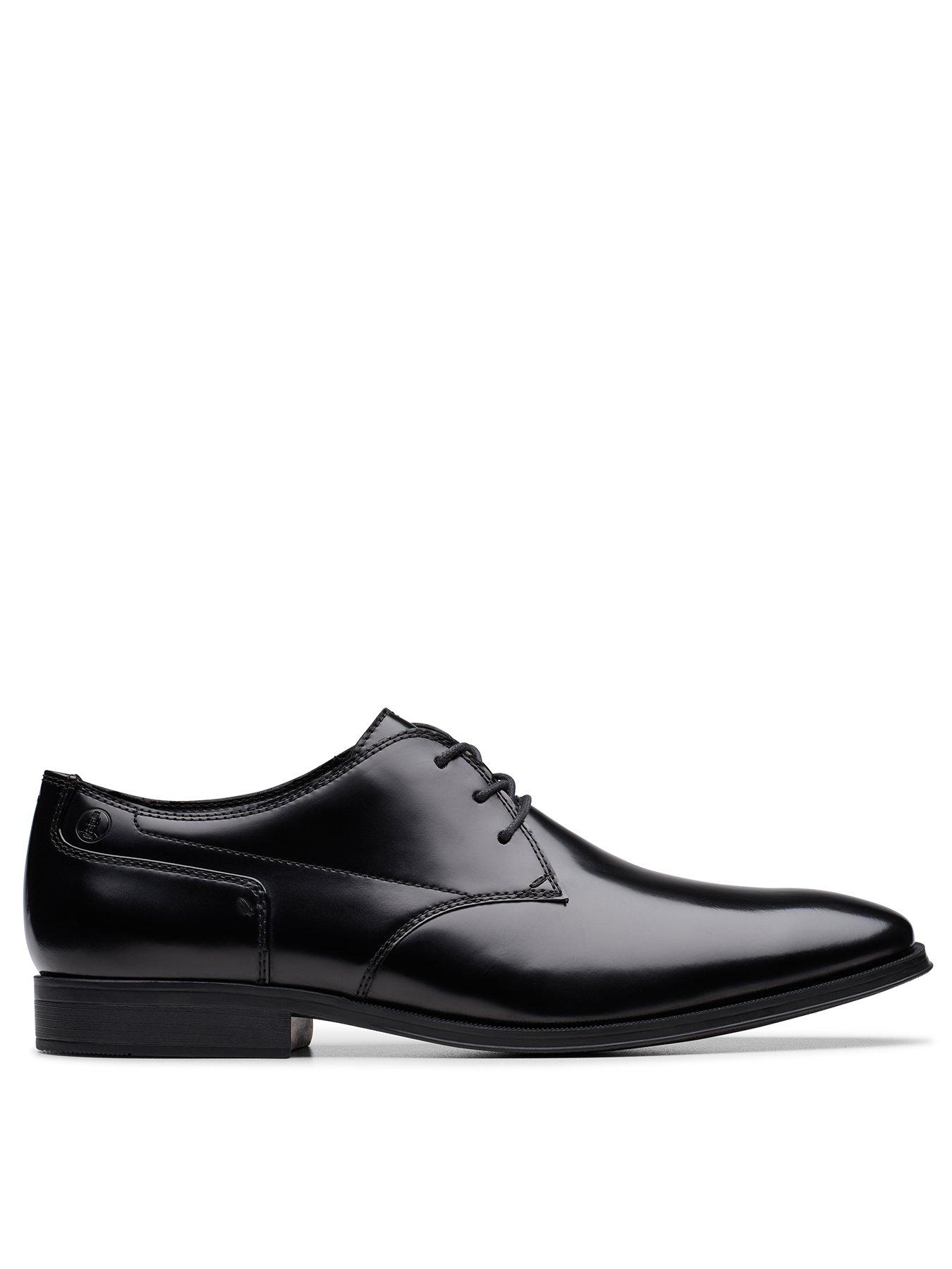 Clarks Paulton Lace Up Hi Shine Formal Oxford Shoes- Black