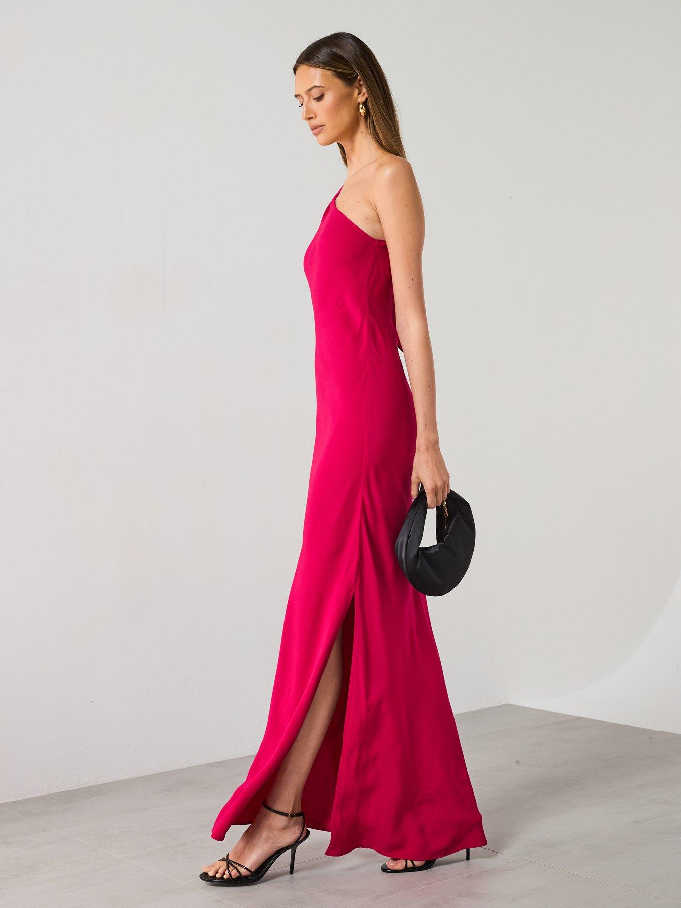 Mango Asymmetrical Dress With Knot Strap - Red | Littlewoods