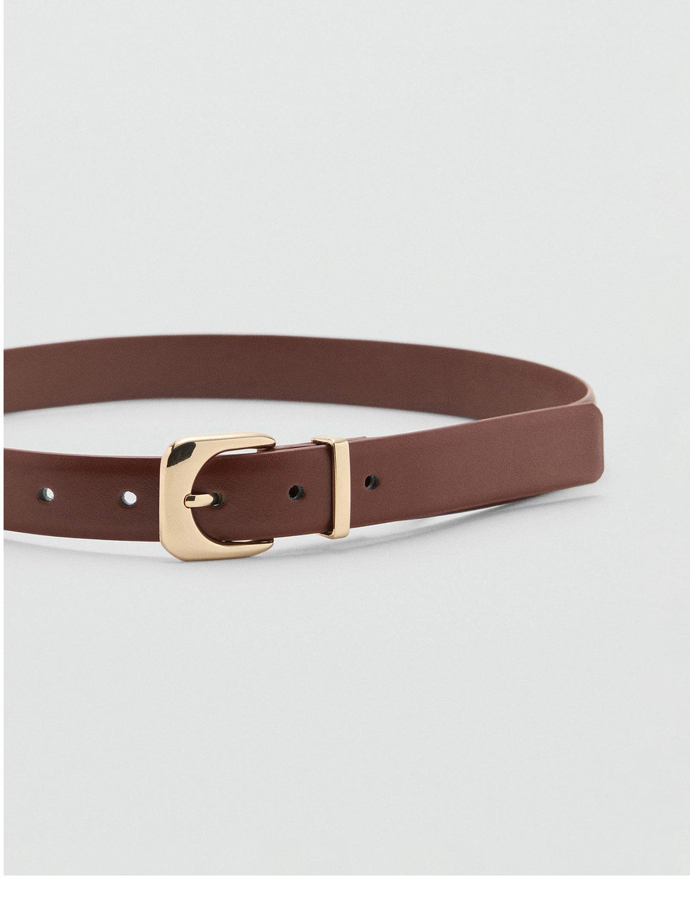 undefined Leather Effect Belt With Buckle - Brown
