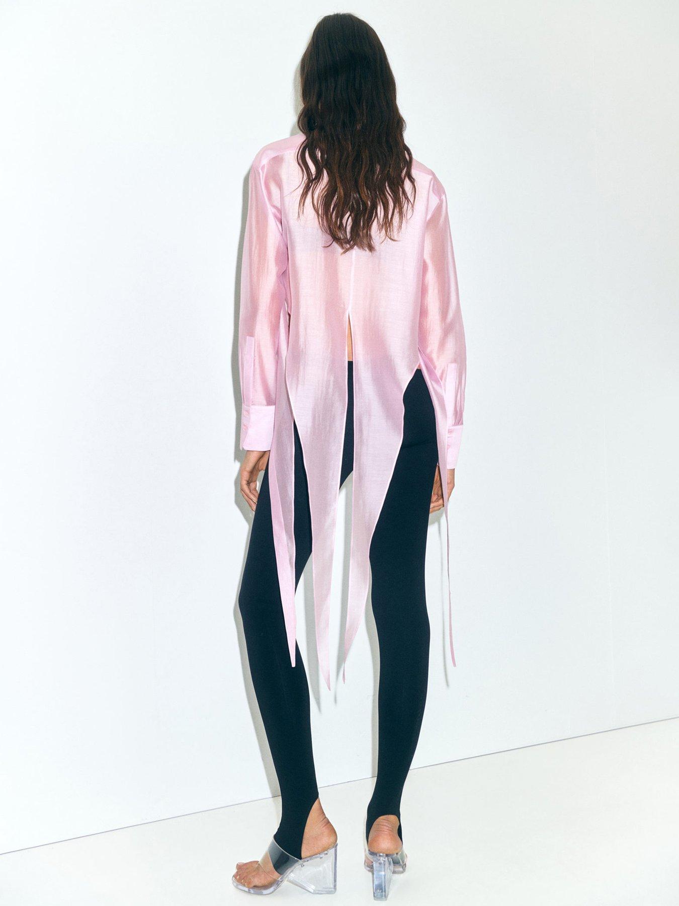 Image 2 of 6 of Mango Supriya Lele X Lyocell Shirt With Asymmetrical Cuts - Purple
