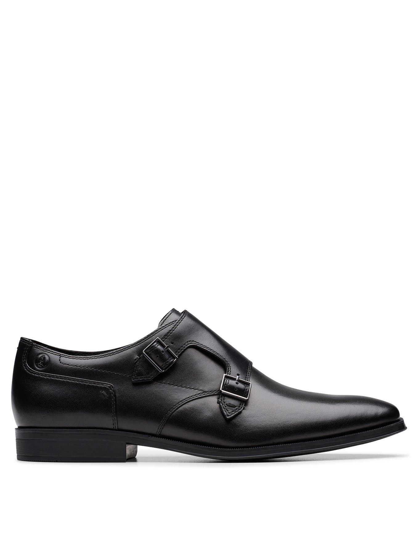 front image of clarks-paulton-two-strap-monk-shoes--black