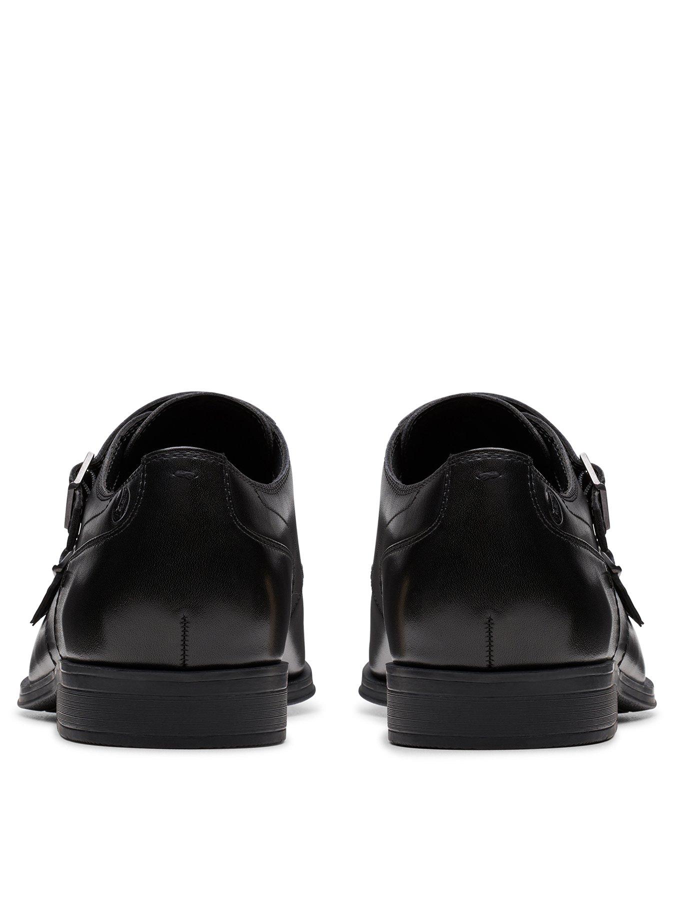  image of clarks-paulton-two-strap-monk-shoes--black