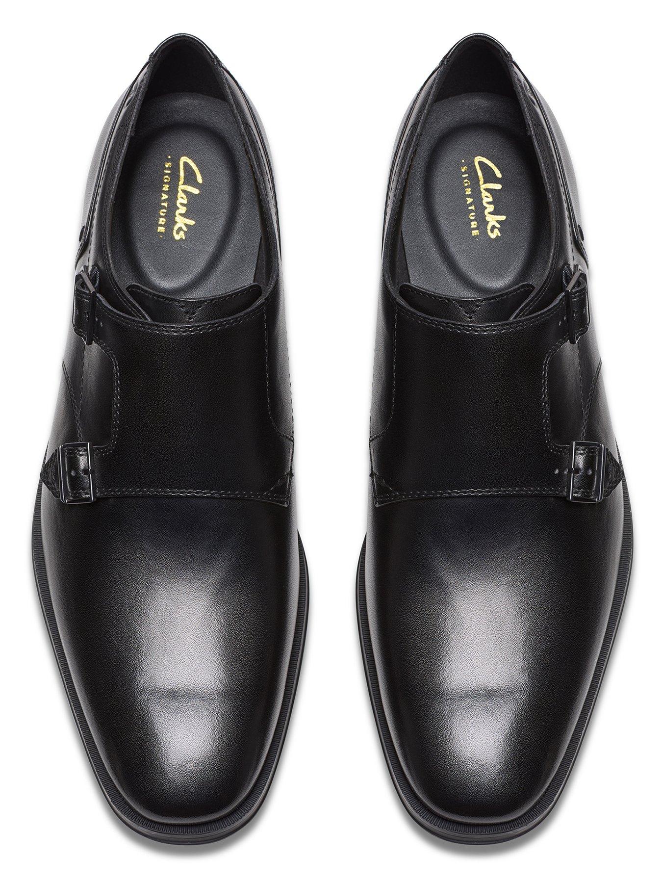  image of clarks-paulton-two-strap-monk-shoes--black