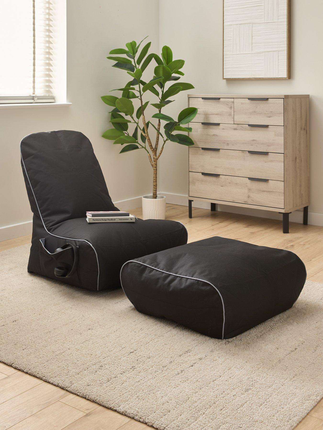 undefined Rocker Gamer Chair Bundle With Footstool