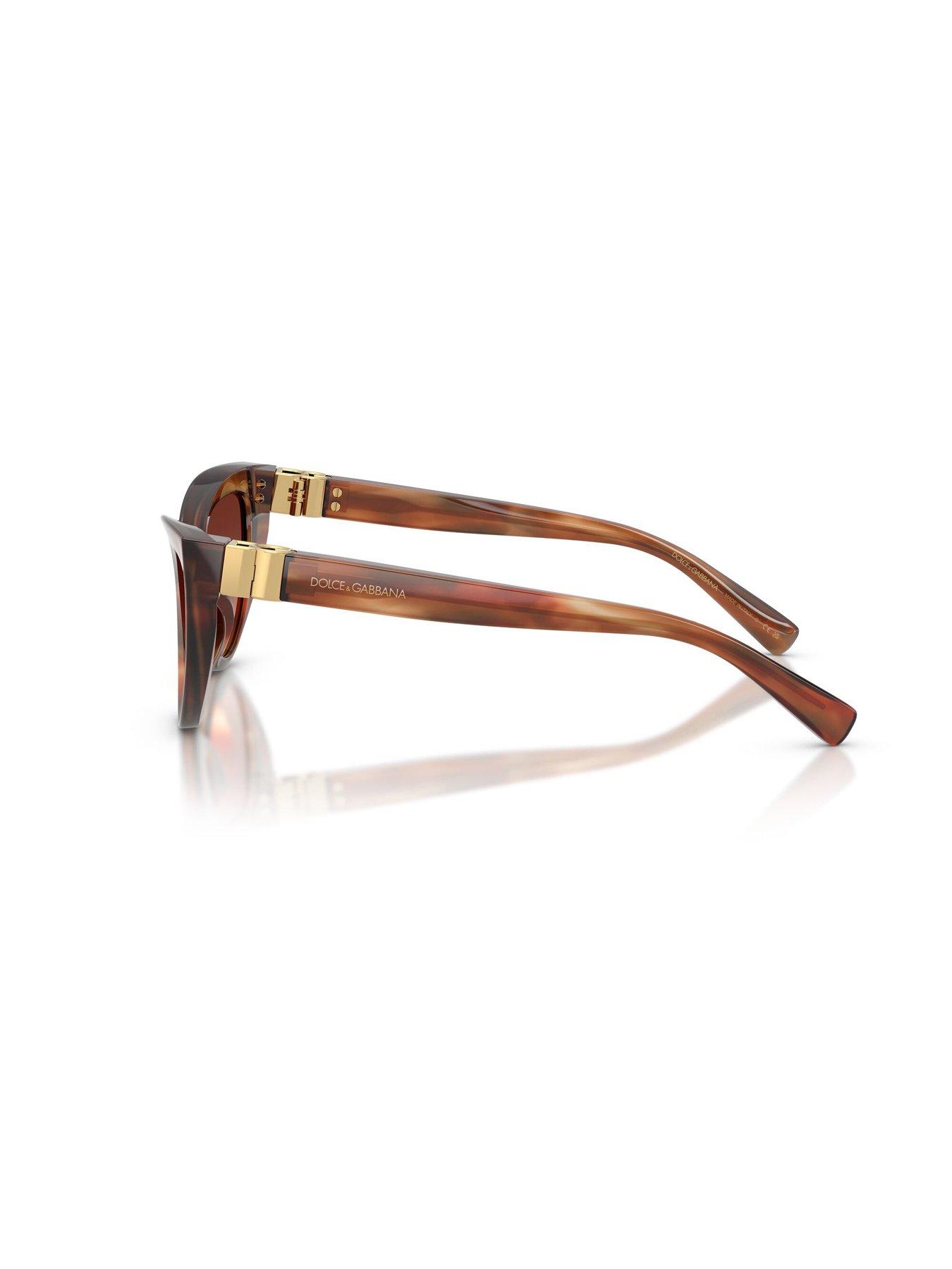  image of dolce-gabbana-cat-eye-sunglasses-brown