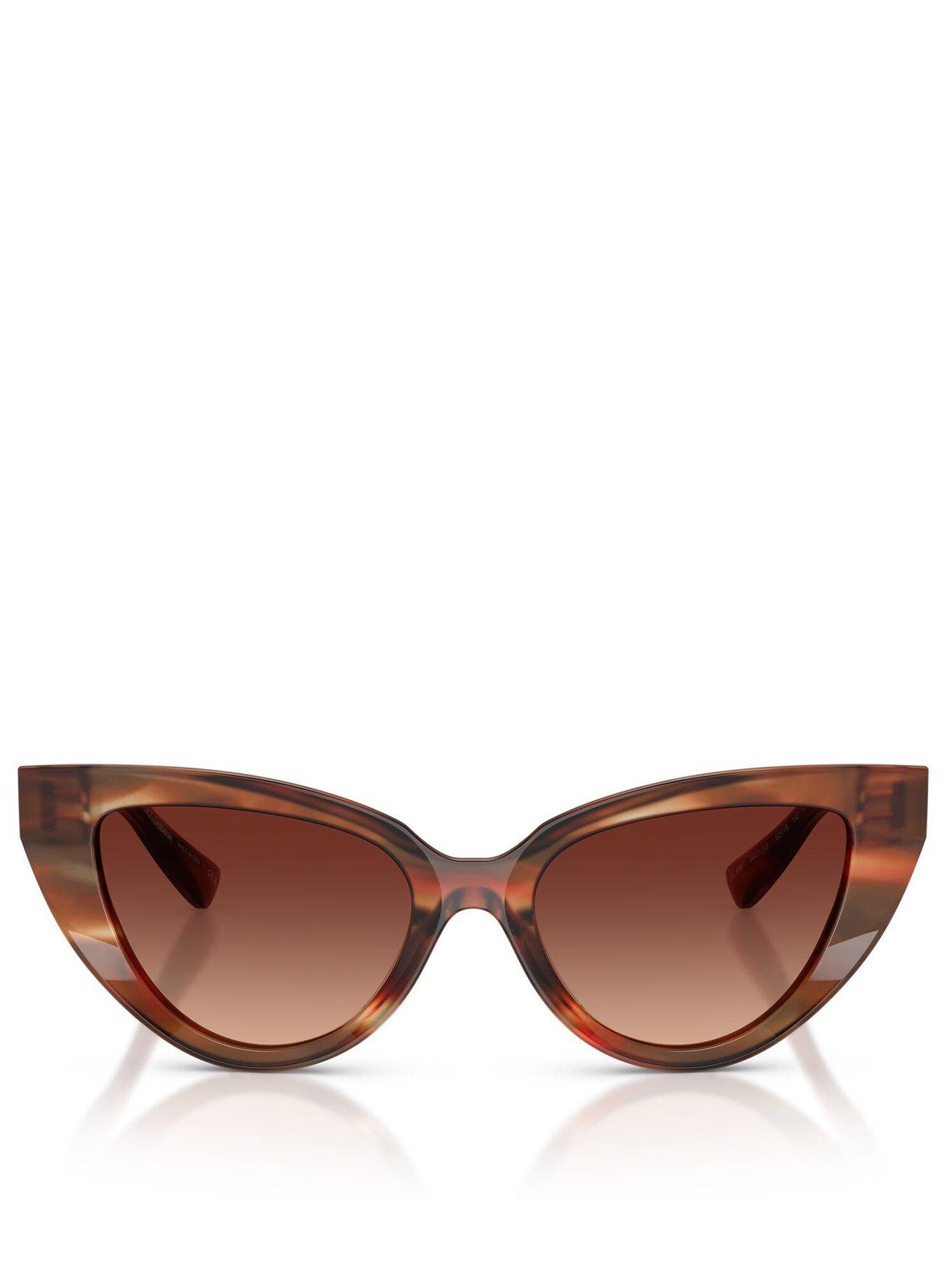  image of dolce-gabbana-cat-eye-sunglasses-brown