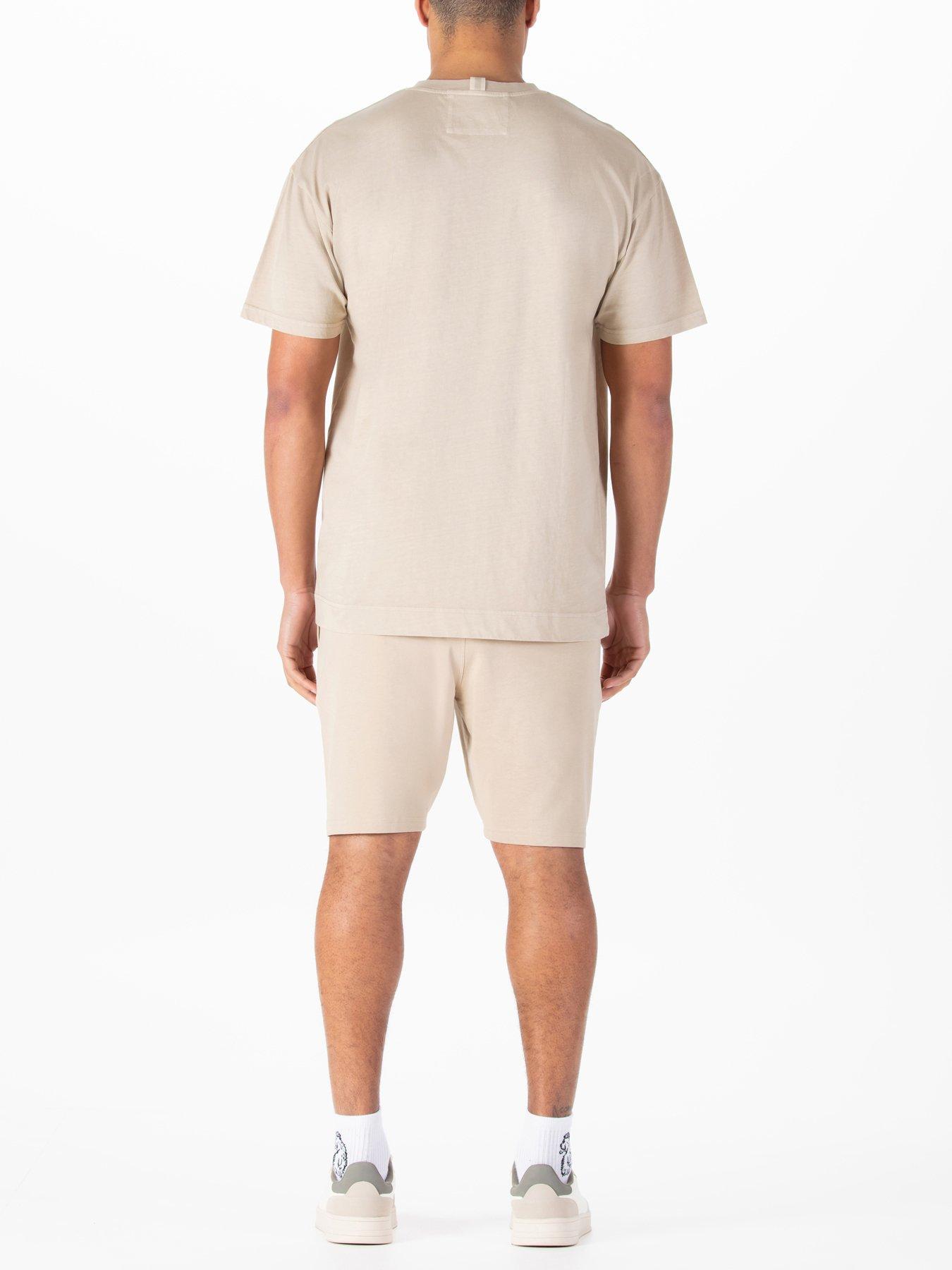  image of luke-1977-logic-t-shirt-and-shorts-set-beige