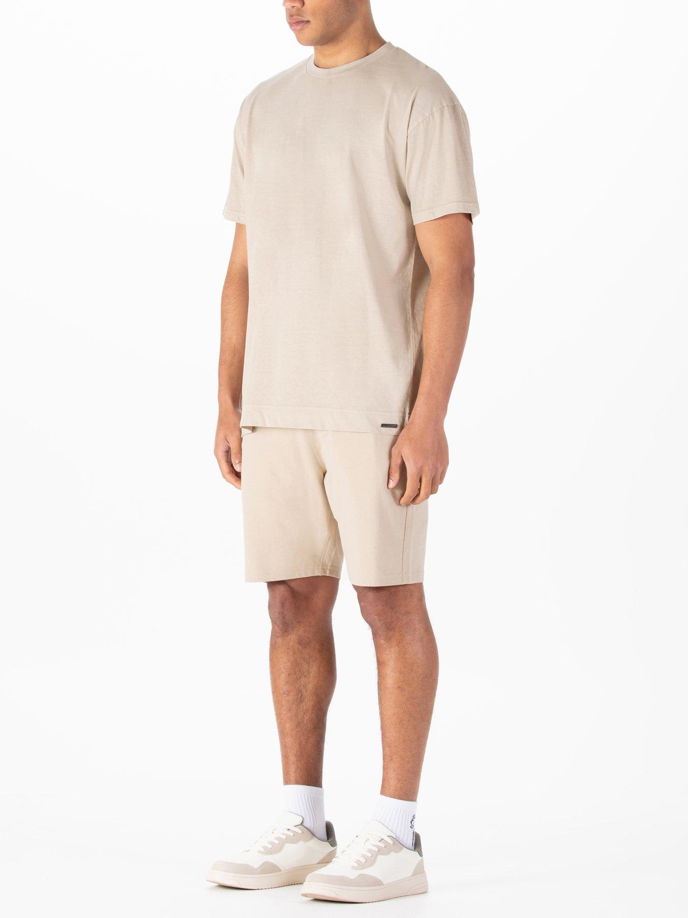  image of luke-1977-logic-t-shirt-and-shorts-set-beige