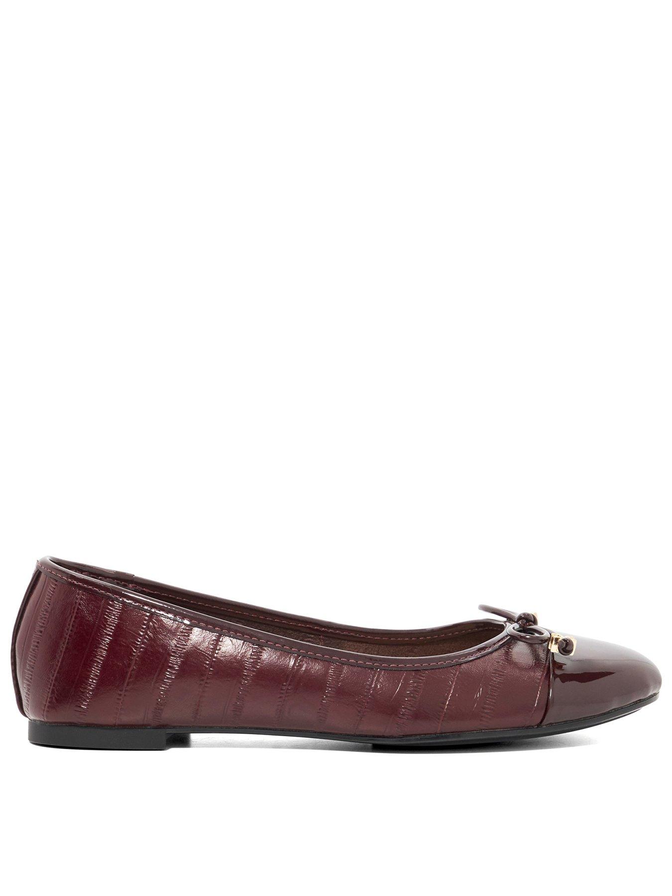 undefined Hallo Charm Detail Leather Ballet Shoes - Dark Red