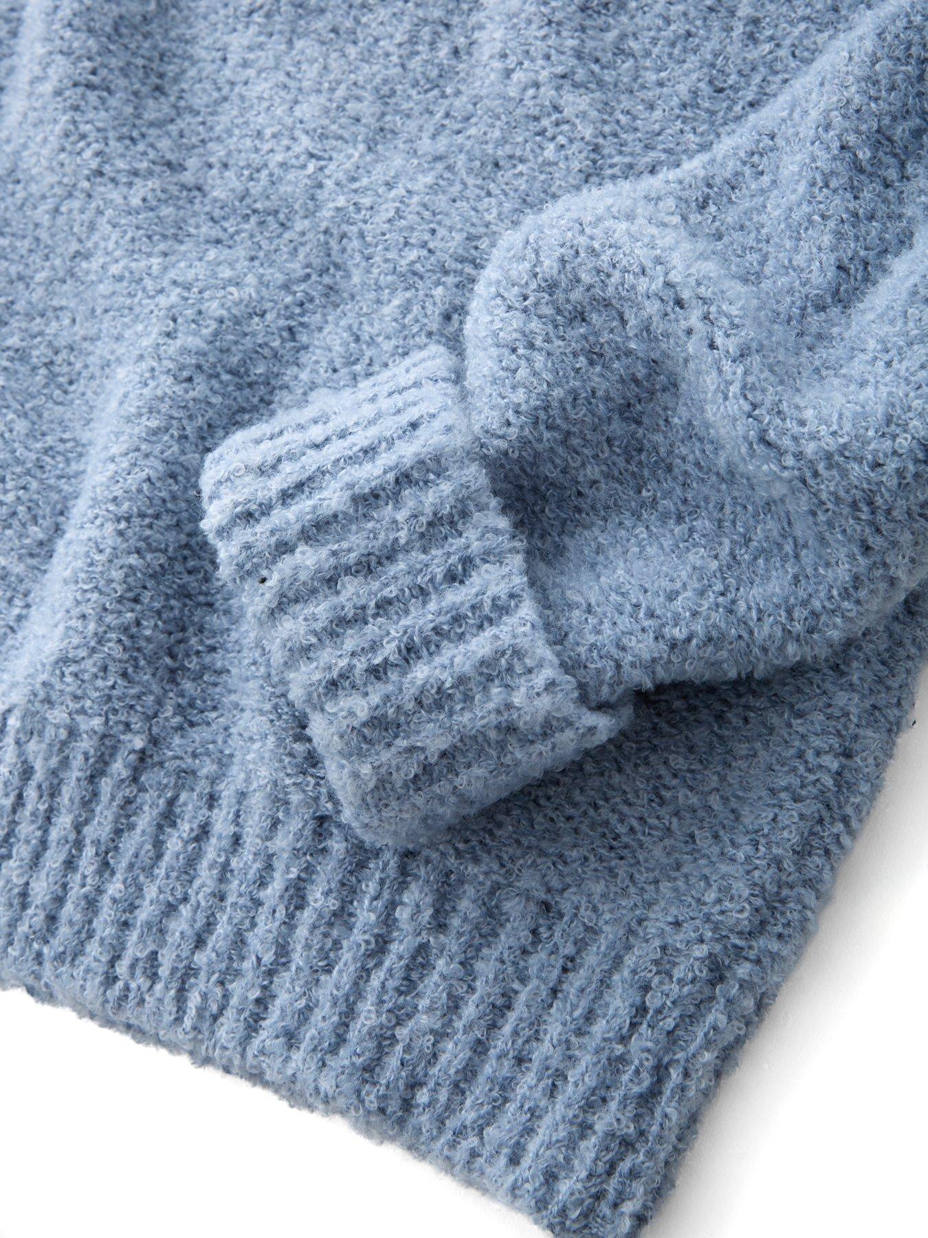 Image 4 of 5 of The Very Collection Girls Oversized Knitted Jumper With Collar - Blue