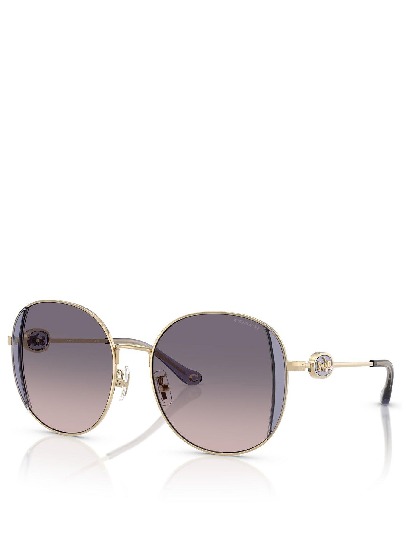 Image 1 of 4 of COACH Round Sunglasses - Gold