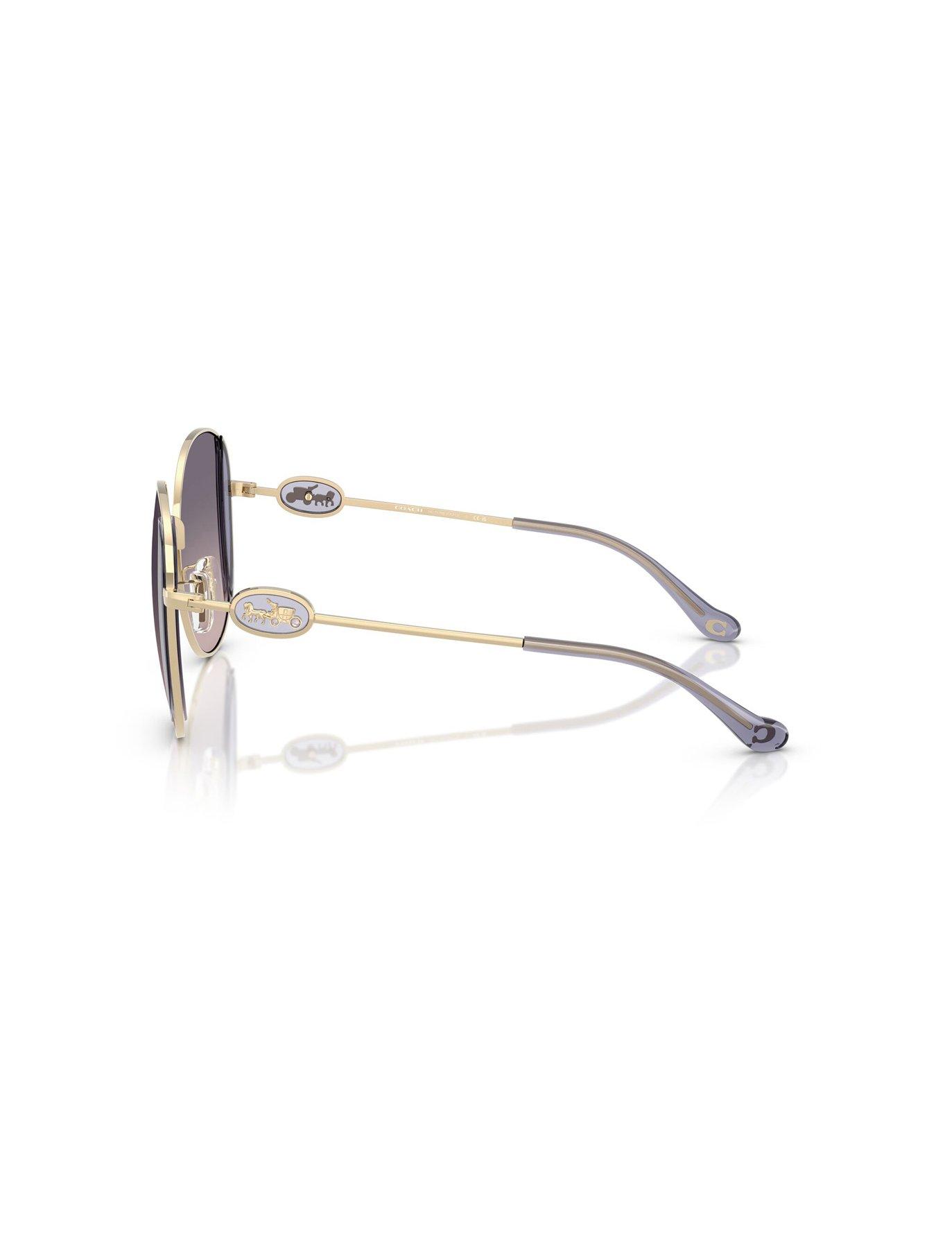 Image 2 of 4 of COACH Round Sunglasses - Gold