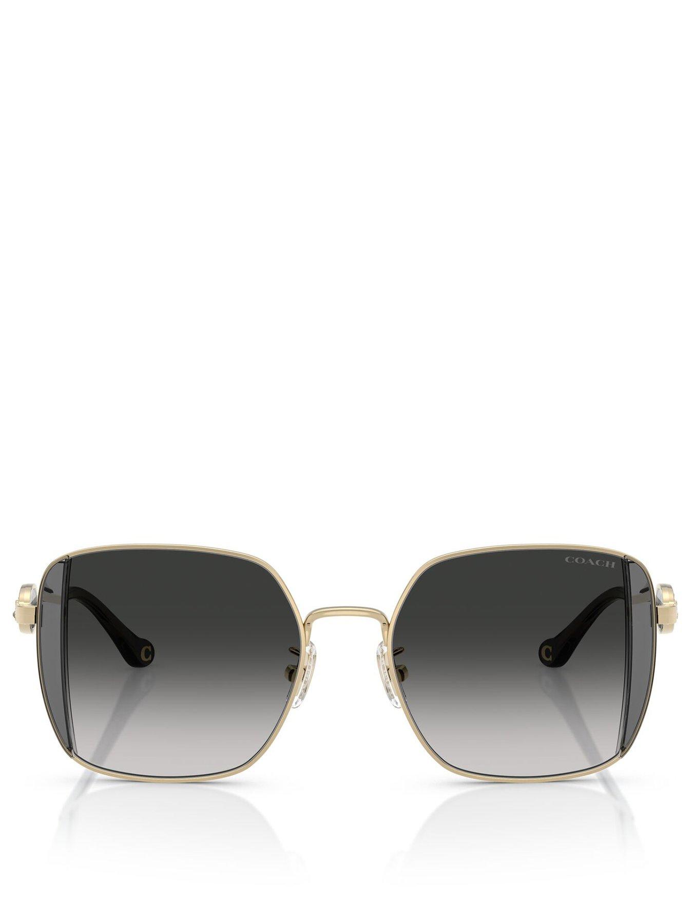 Image 3 of 4 of COACH Square Sunglasses- Gold Metal Frame
