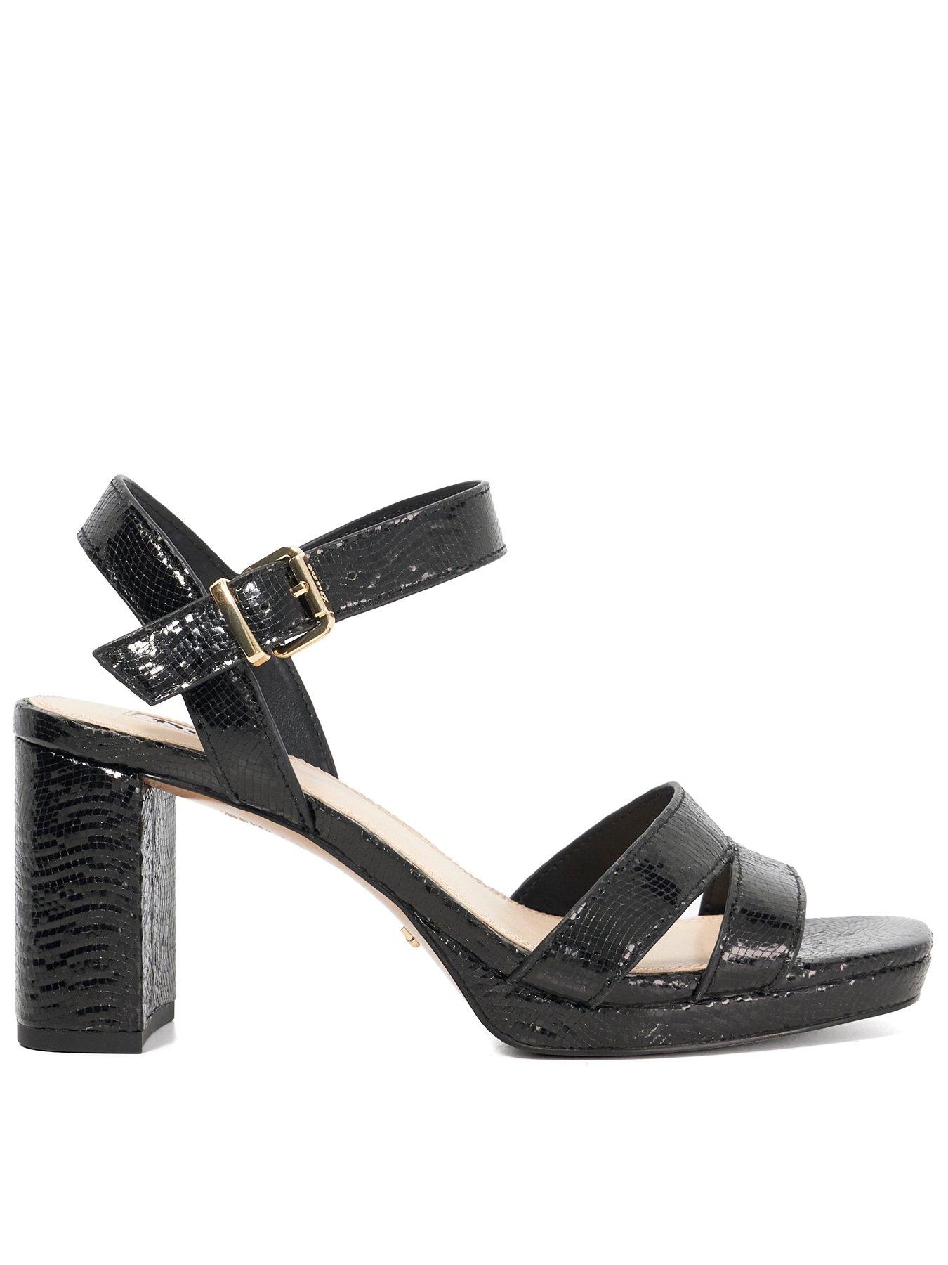 Image 1 of 6 of Dune London Manifesting&nbsp;Block Heel Sandals - Black