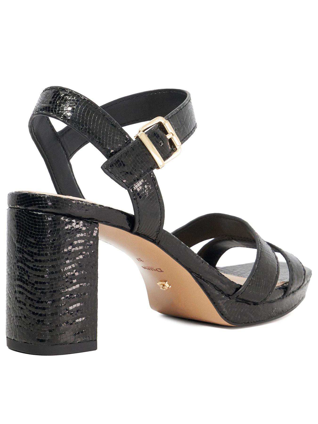 Image 3 of 6 of Dune London Manifesting&nbsp;Block Heel Sandals - Black