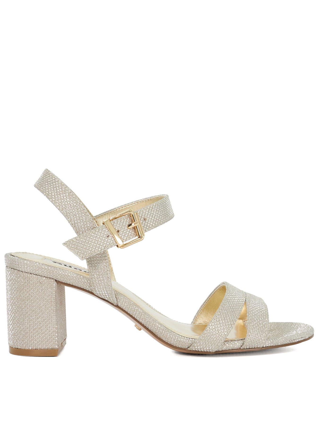 Dune London Merisa Blockheeled Sandals - Gold