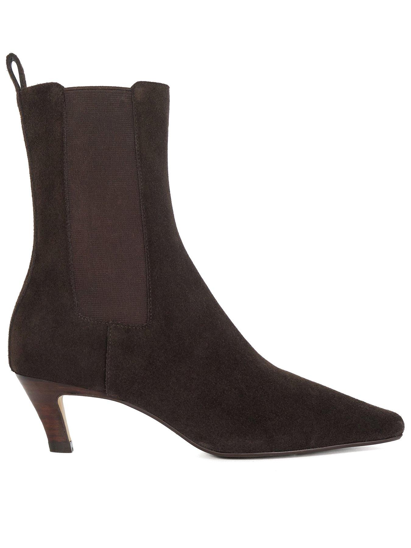 undefined Odele Chiselled Toe Leather Ankle Boots - Brown