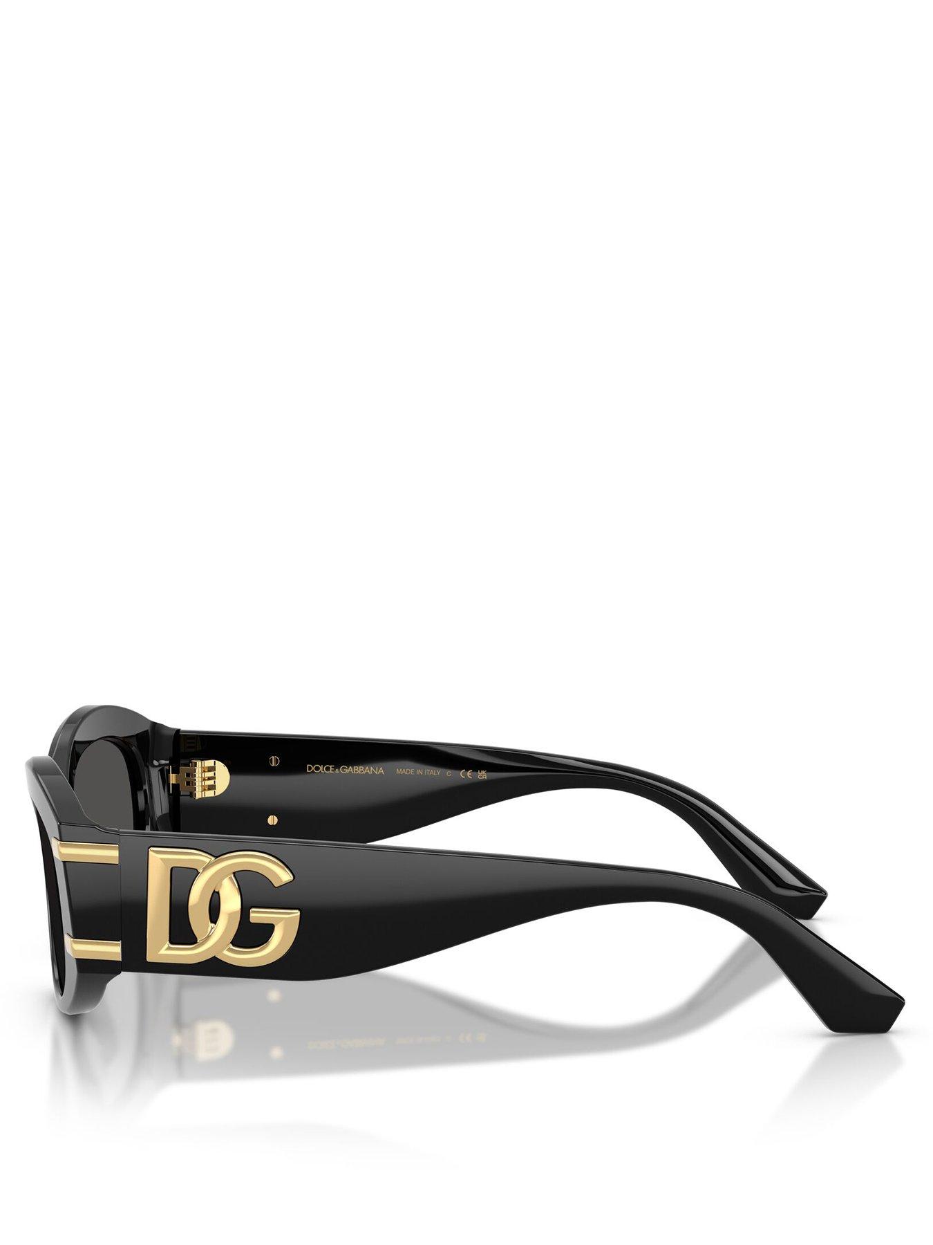  image of dolce-gabbana-oval-sunglasses-black