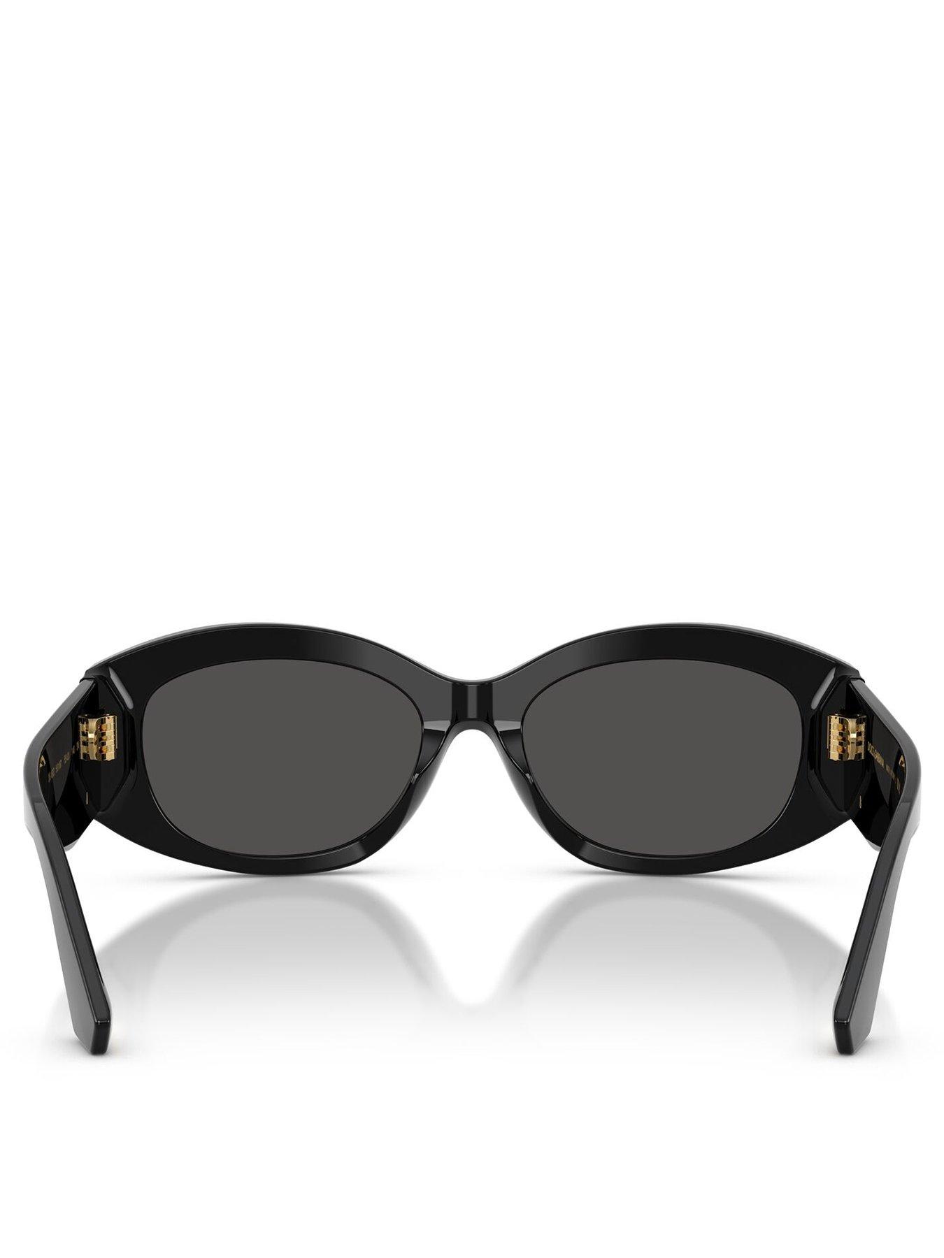  image of dolce-gabbana-oval-sunglasses-black
