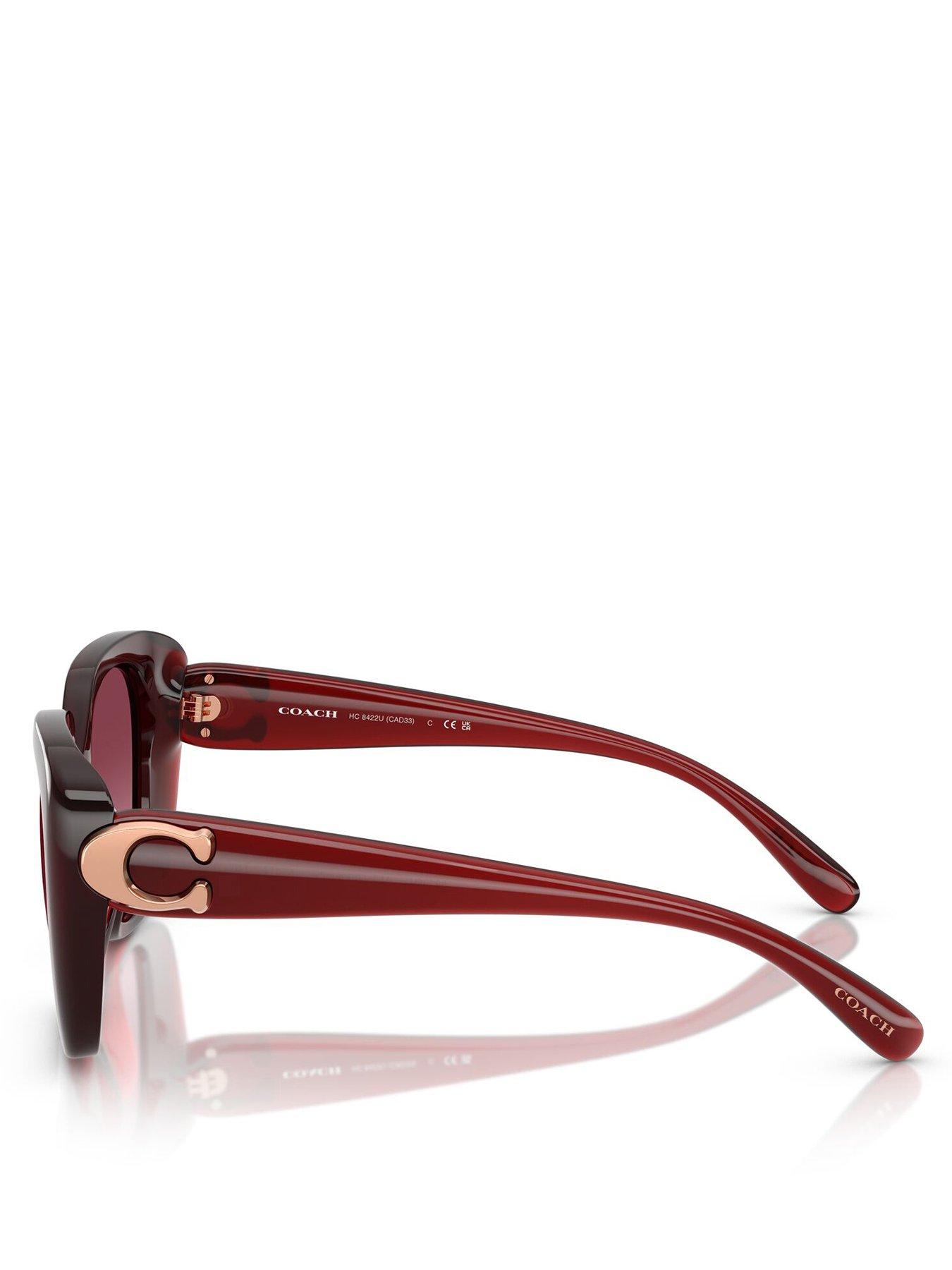 Image 2 of 5 of COACH Square Sunglasses - Dark Red
