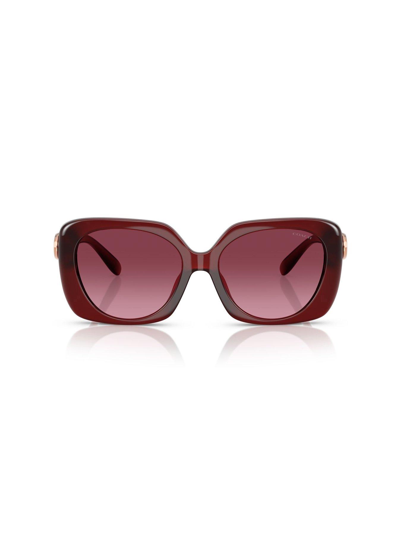 Image 3 of 5 of COACH Square Sunglasses - Dark Red