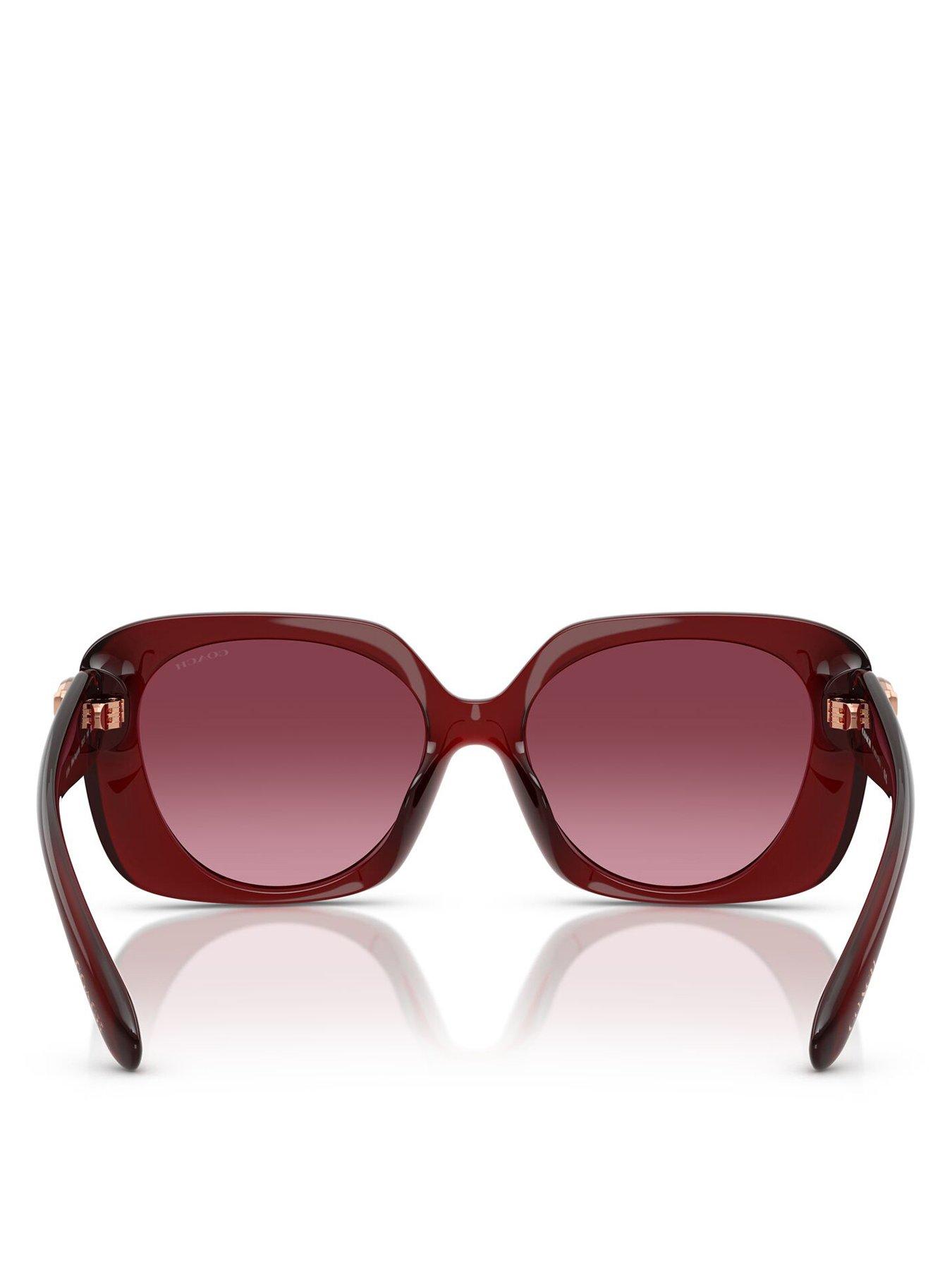Image 4 of 5 of COACH Square Sunglasses - Dark Red
