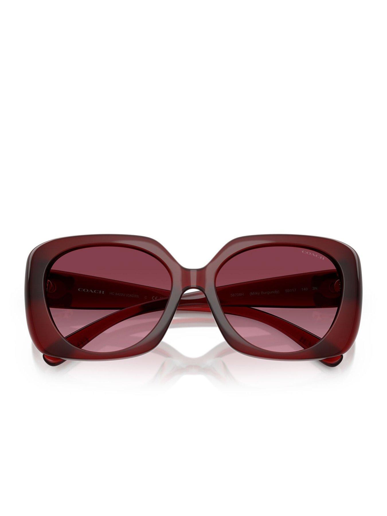 Image 5 of 5 of COACH Square Sunglasses - Dark Red