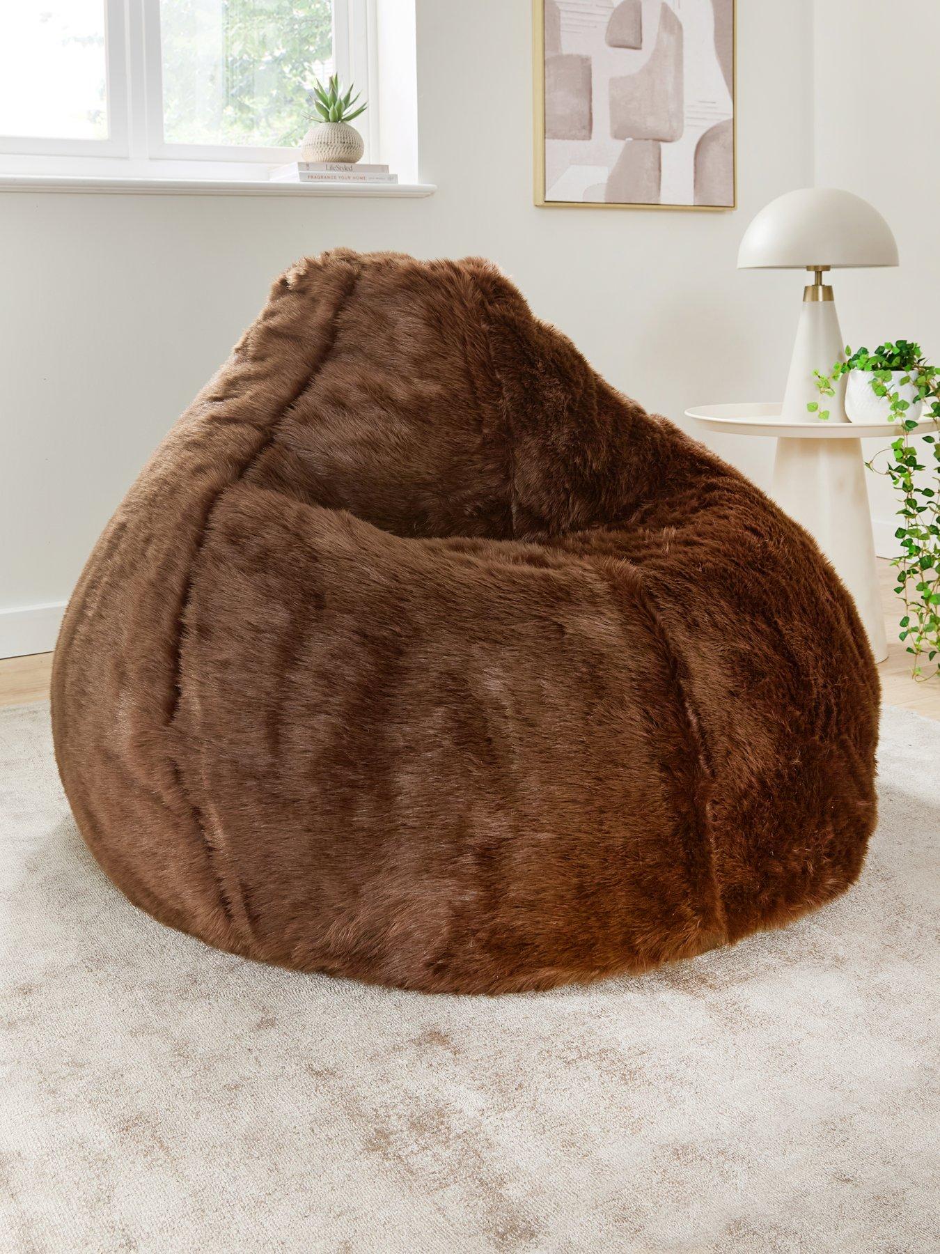 undefined Xl Fur Areya Drum Beanbag- Chocolate
