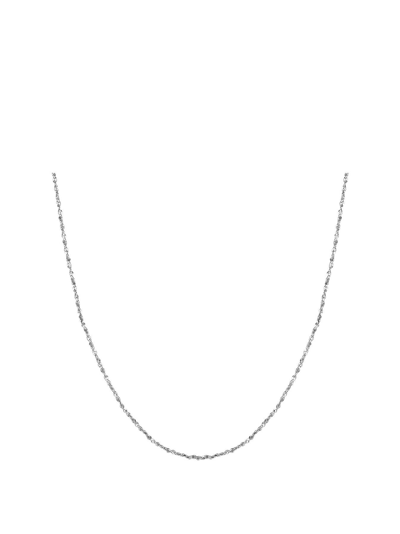 Image 1 of 3 of The Love Collection Sterling Silver Twisted Serpentine Necklace Chain
