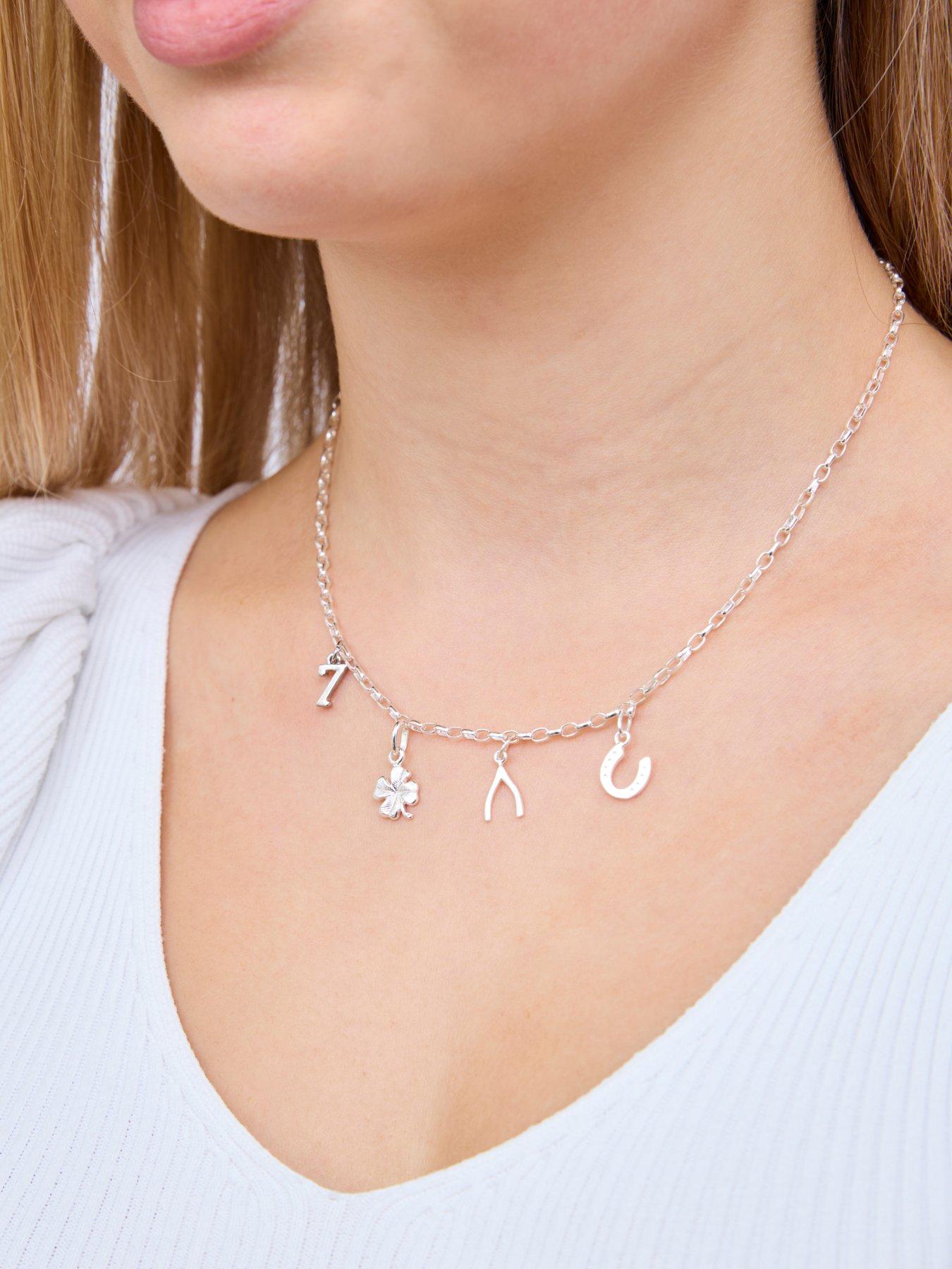 Image 2 of 3 of The Love Collection Sterling Silver Lucky Charm Necklace