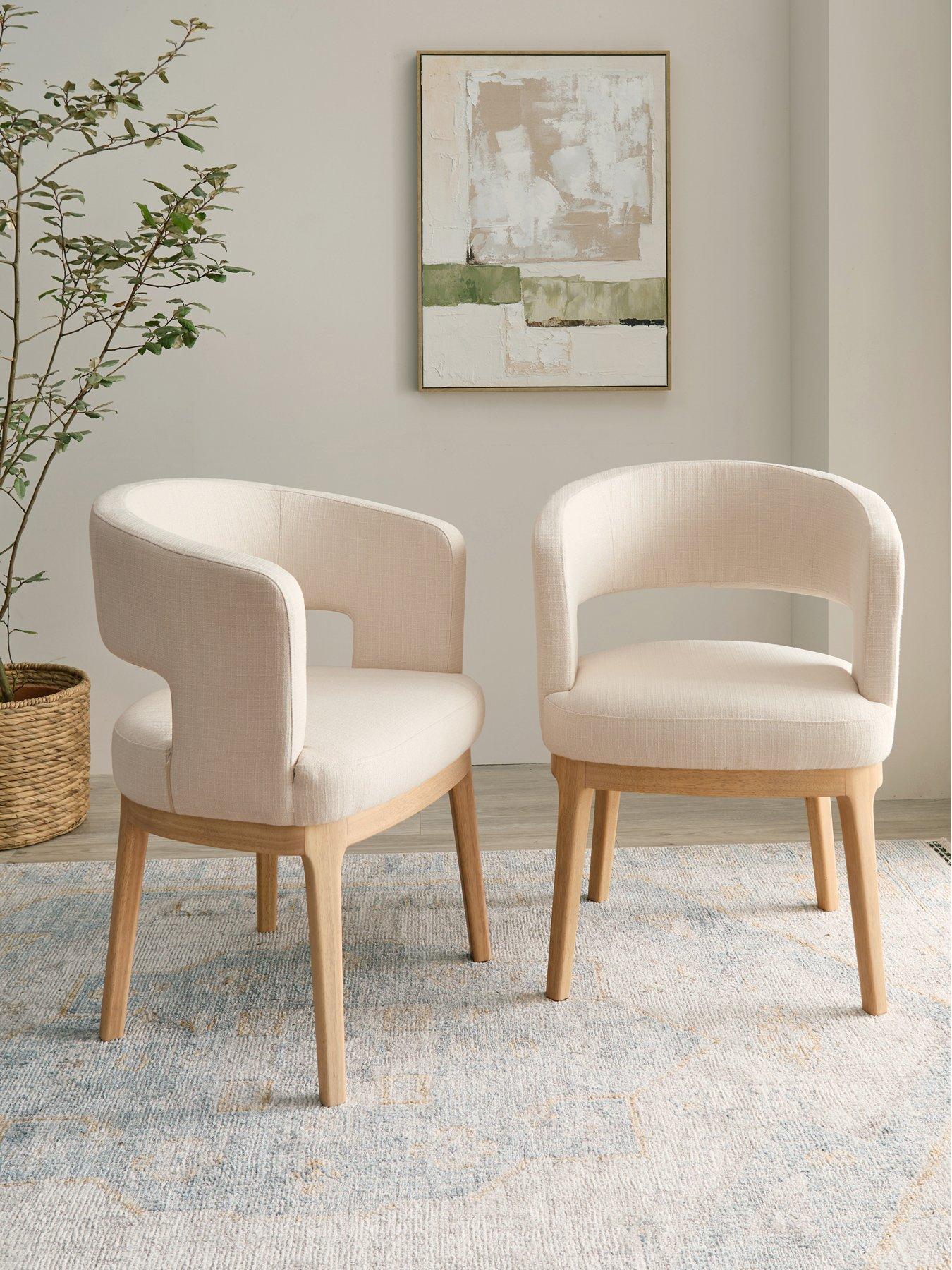 Image 1 of 7 of Michelle Keegan Home Lindley Pair Of Dining Chairs&nbsp;- Natural/Oak -&nbsp;FSC&reg; Certified