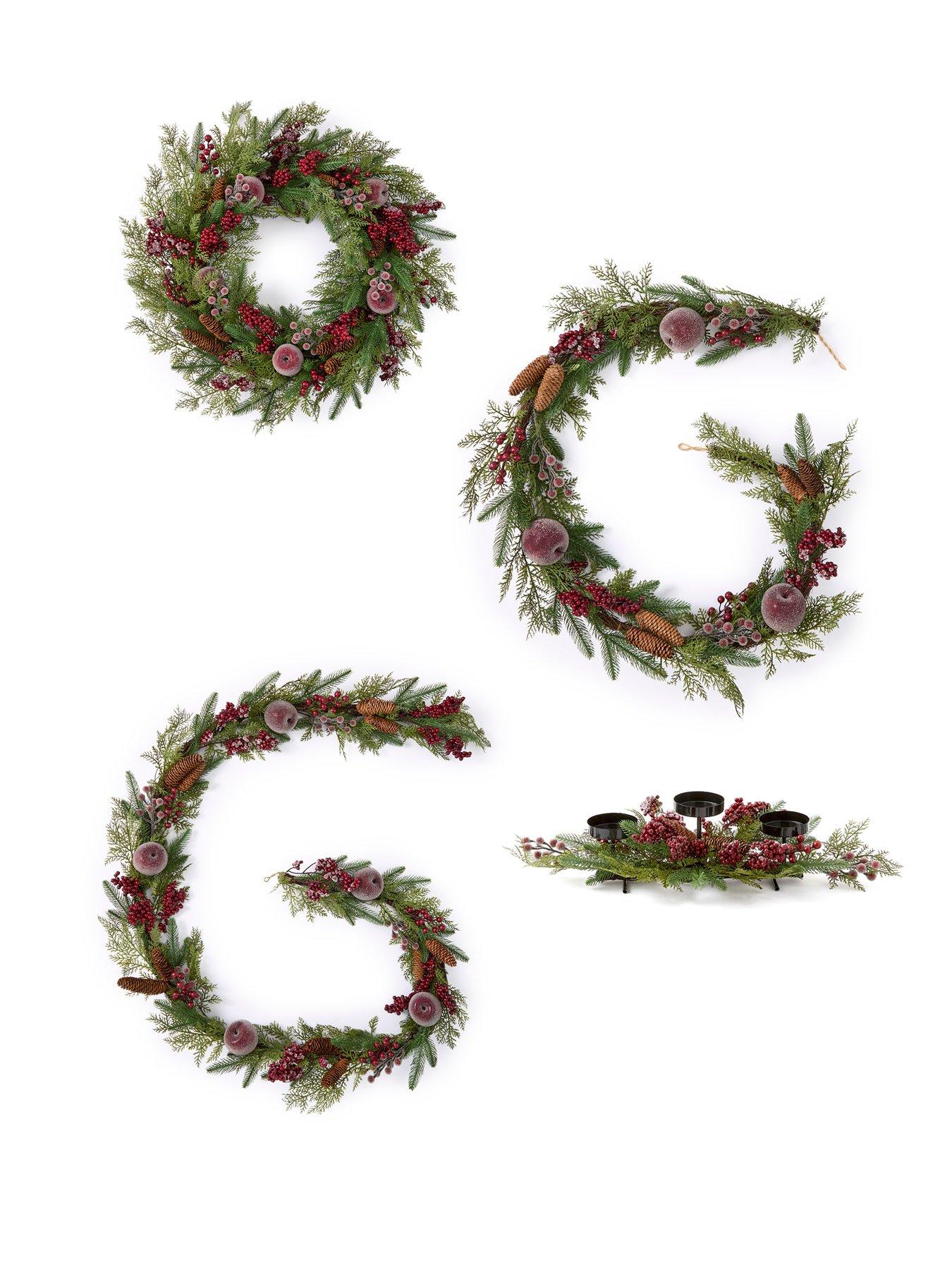 Image 4 of 4 of Very Home 90 cm Apple and Berry Christmas Wreath