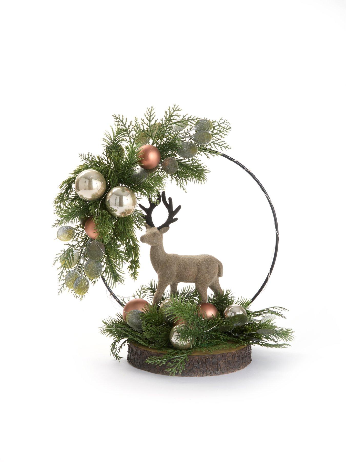Image 2 of 5 of The Very Collection Stag In Hoop Lit Table Top Christmas&nbsp;Decoration