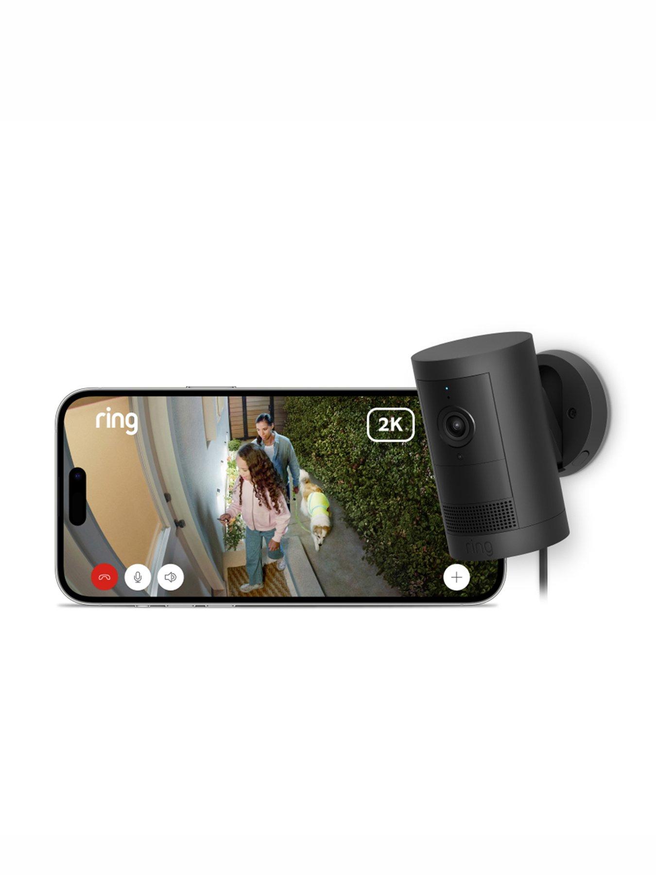 Image 2 of 7 of RING Outdoor Camera Plus Plug-in with 2k Video Smart Camera - Black