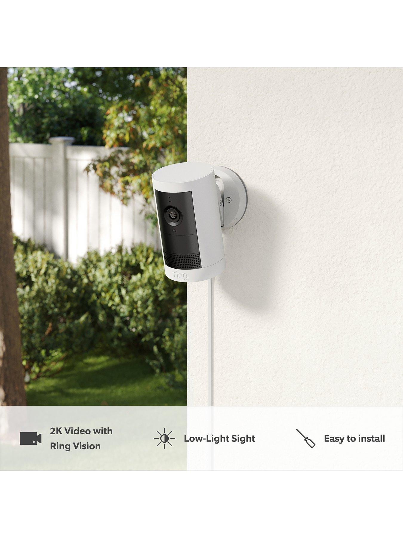 Image 3 of 7 of RING Outdoor Camera Plus Plug-in with 2k Video Smart Camera - White