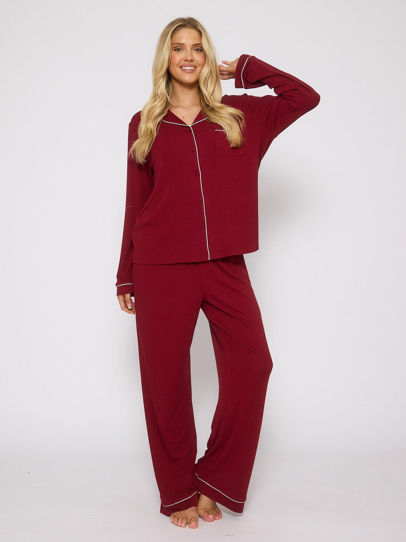 undefined Long Sleeve Pyjama Set - Red