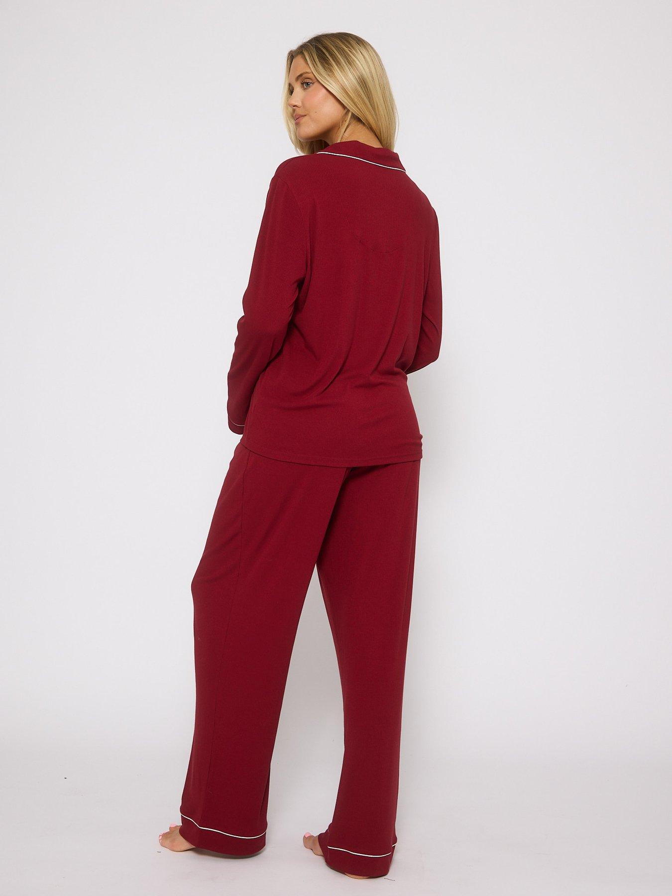 Image 2 of 4 of Loungeable Long Sleeve Pyjama Set - Red