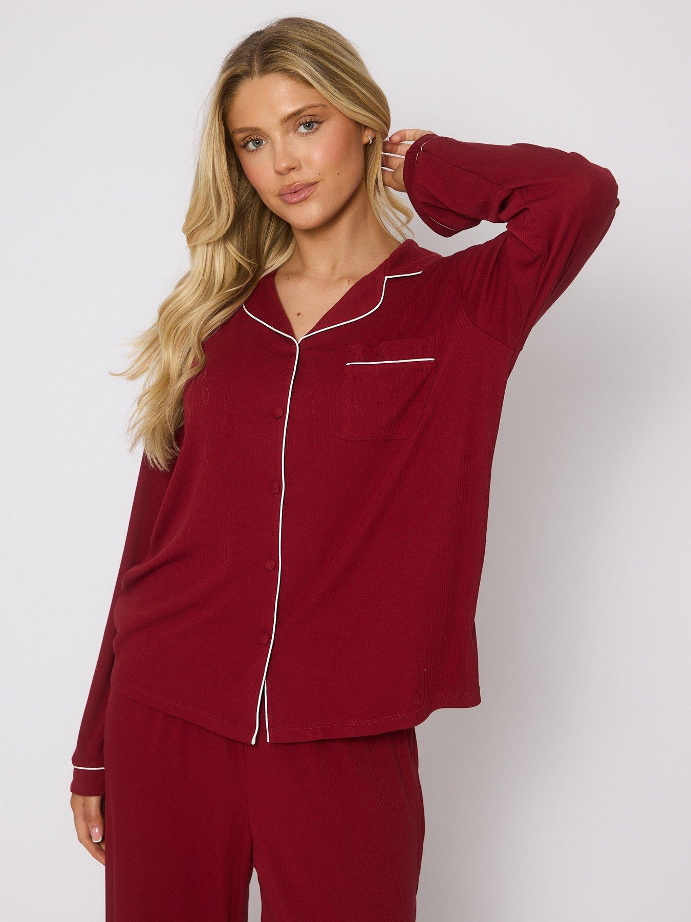 Image 3 of 4 of Loungeable Long Sleeve Pyjama Set - Red