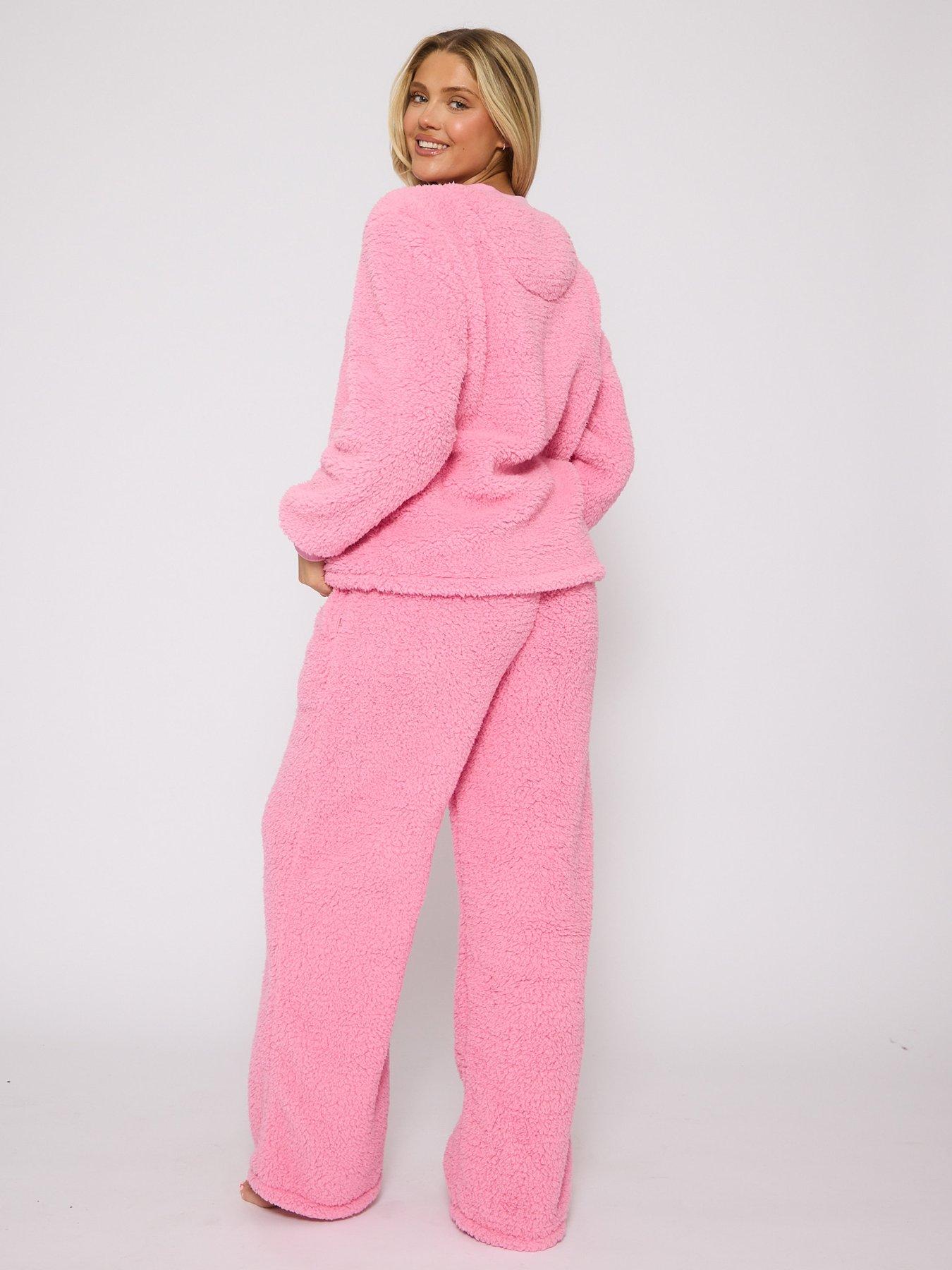  image of loungeable-borg-jumper-amp-wide-leg-lounge-set-pink
