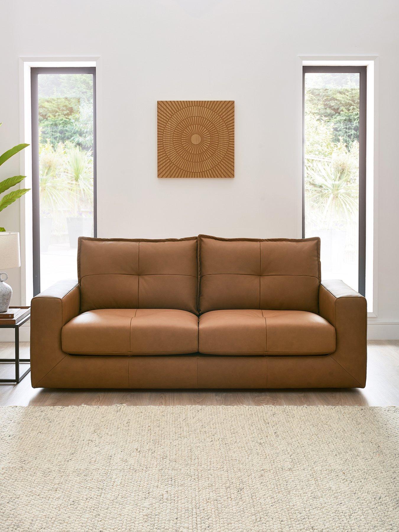 The Very Collection Tribeca Italian Leather 3 Seater Sofa - FSC® Certified
