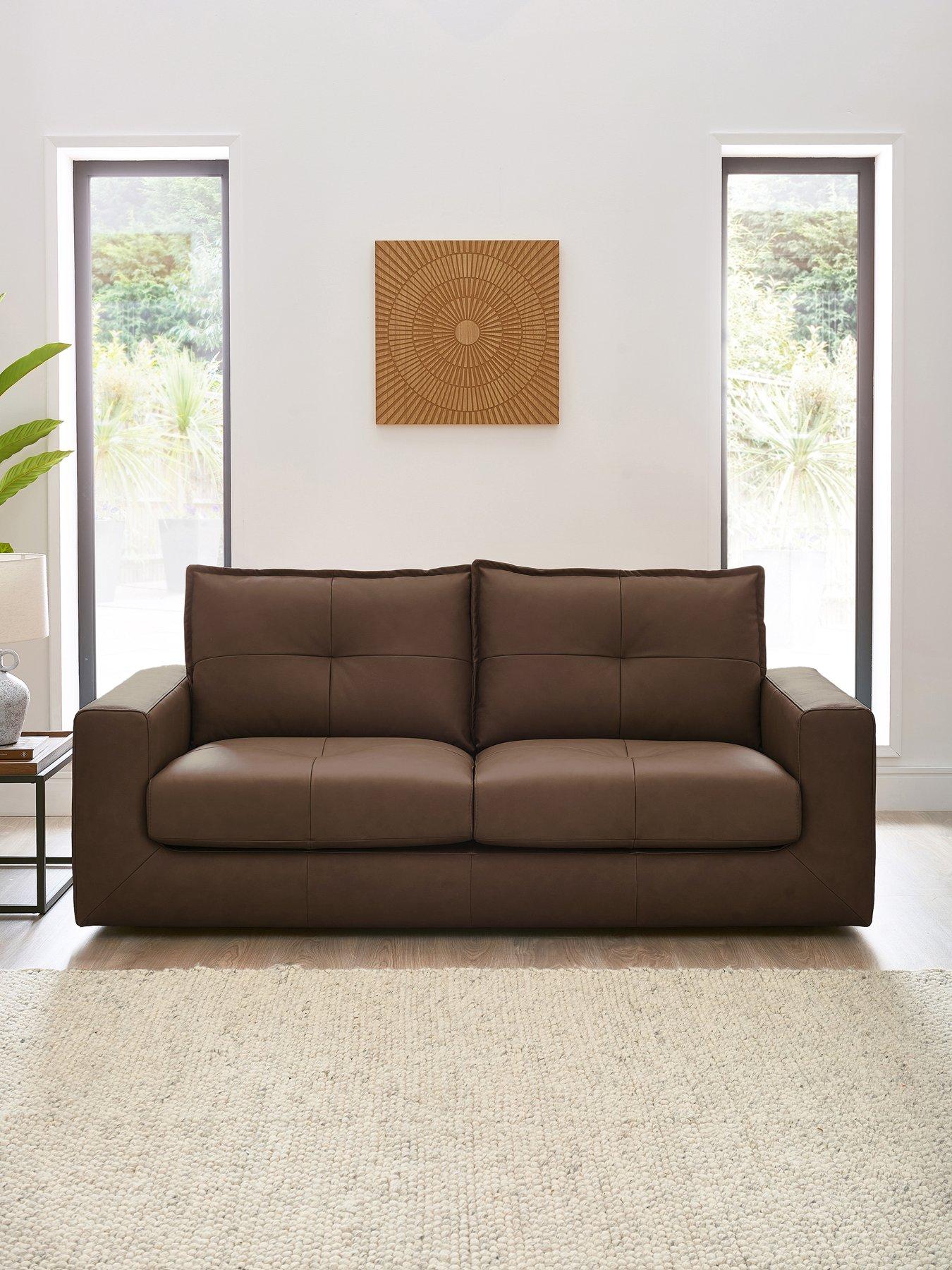 The Very Collection Tribeca Italian Leather 3 Seater Sofa - FSC® Certified