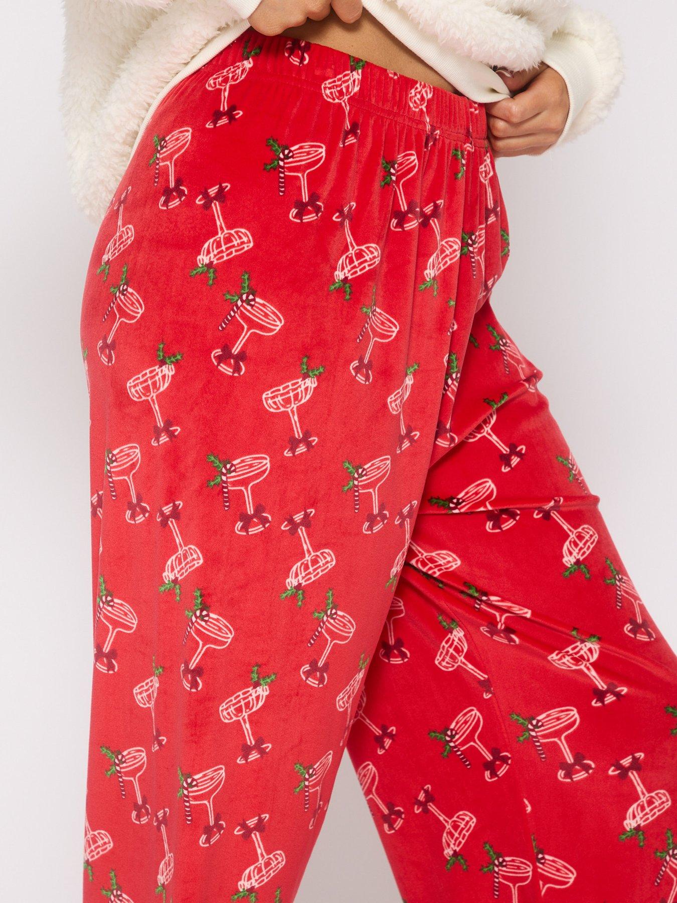 Image 5 of 5 of Loungeable Cocktail Club Slogan Sweater And Printed Trouser Christmas Pyjama Set - White