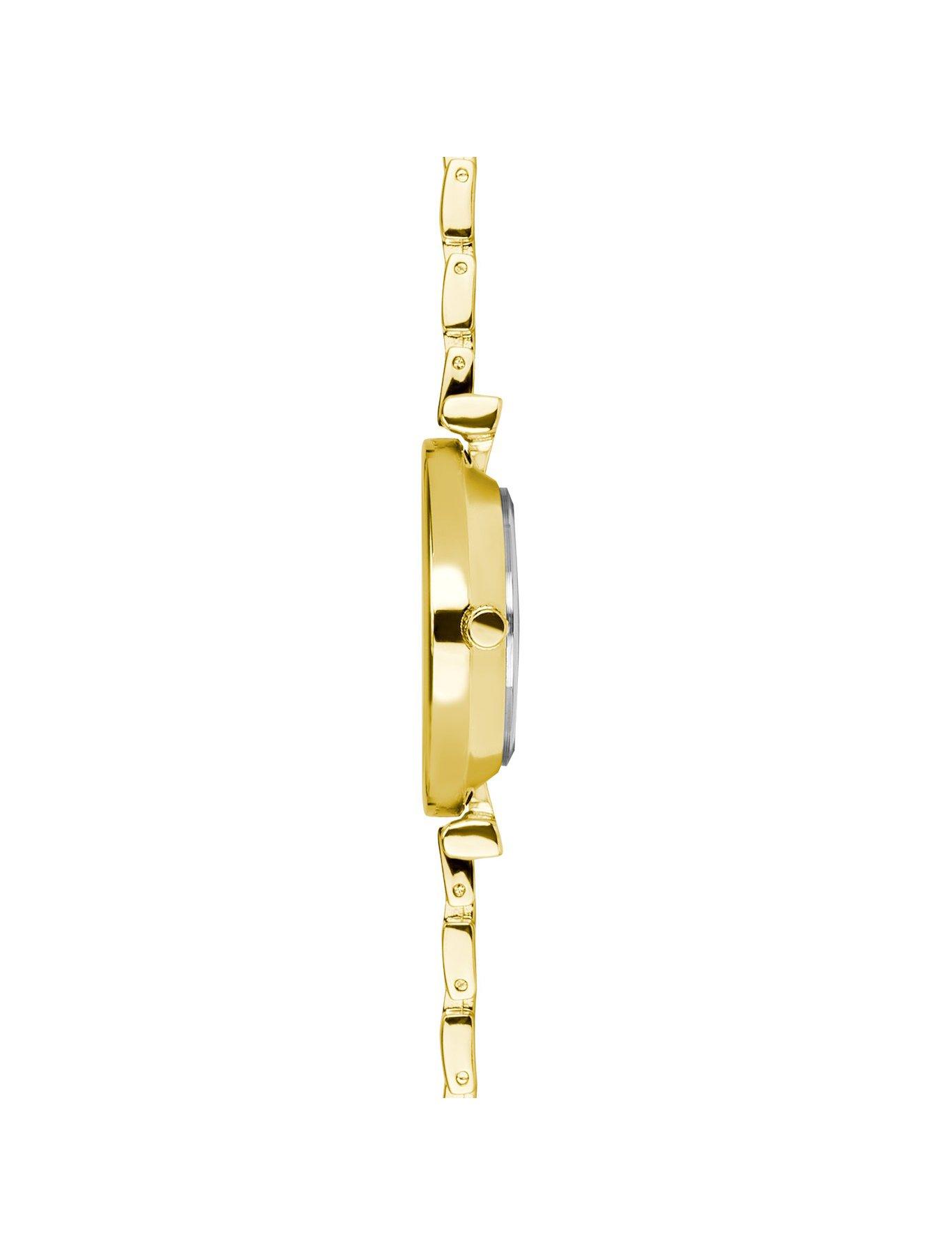  image of limit-30mm-womens-round-gold-analogue-watch-with-gold-bracelet